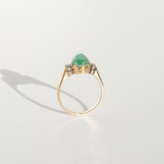 18 K Gold Ring with an Emerald, Made 1957 in Sweden