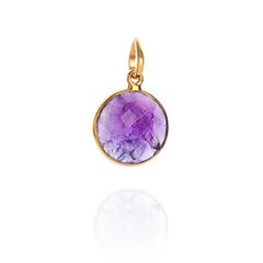 18K Gold  Amethyst Crown Chakra Pendant Necklace, Elizabeth Raine