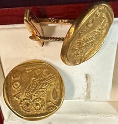 18 K Greek Coin Cufflinks