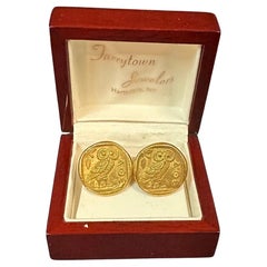 18 K Greek Coin Cufflinks