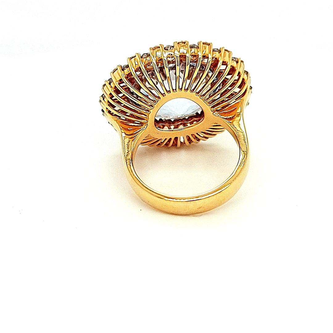 18kt Pink Gold Ring with 23.70ct Topaz & 0.20ct Diamonds Cocktail Ring For Sale 10