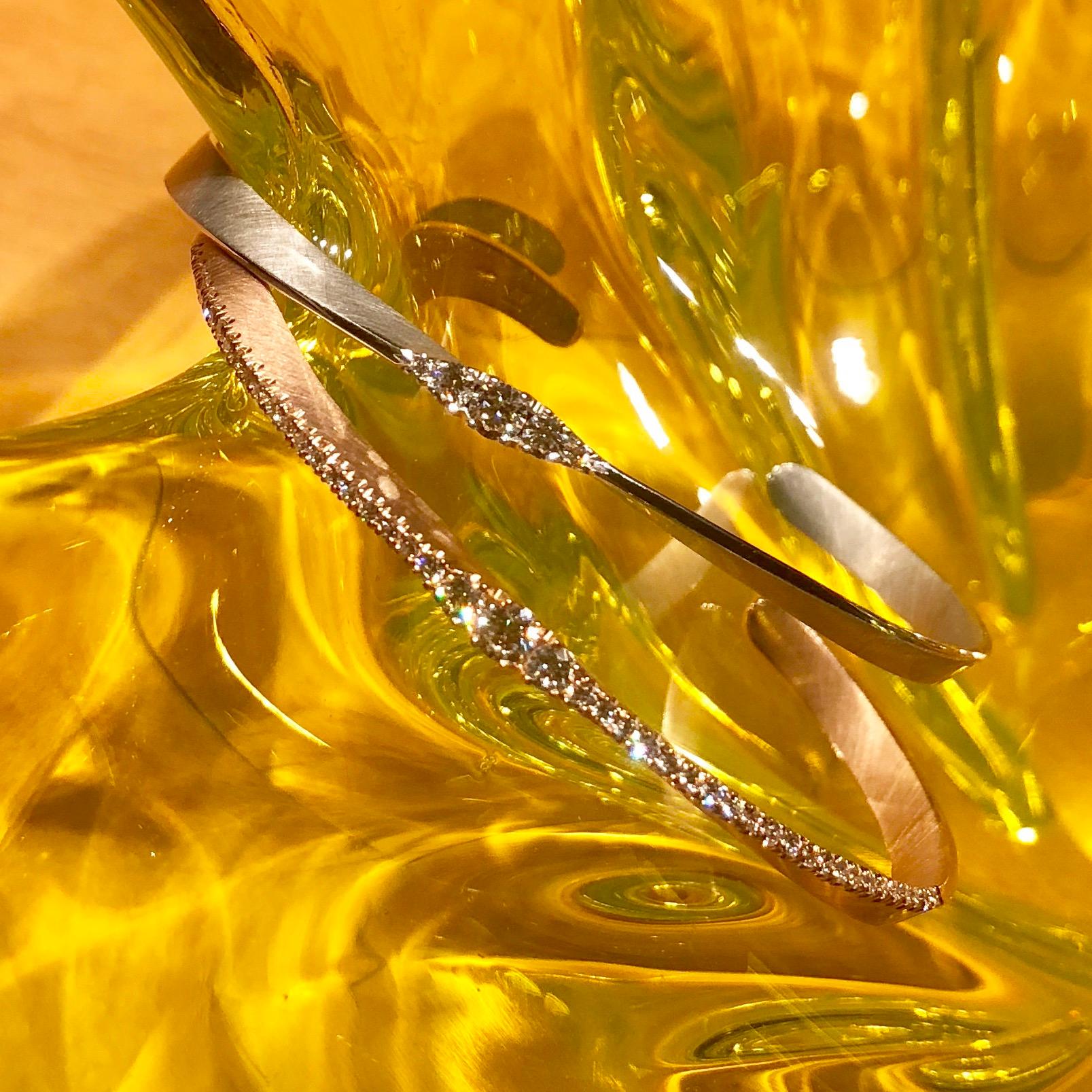 18 Karat Rose Gold 0.73 Carat Diamond Arm Cuff 1