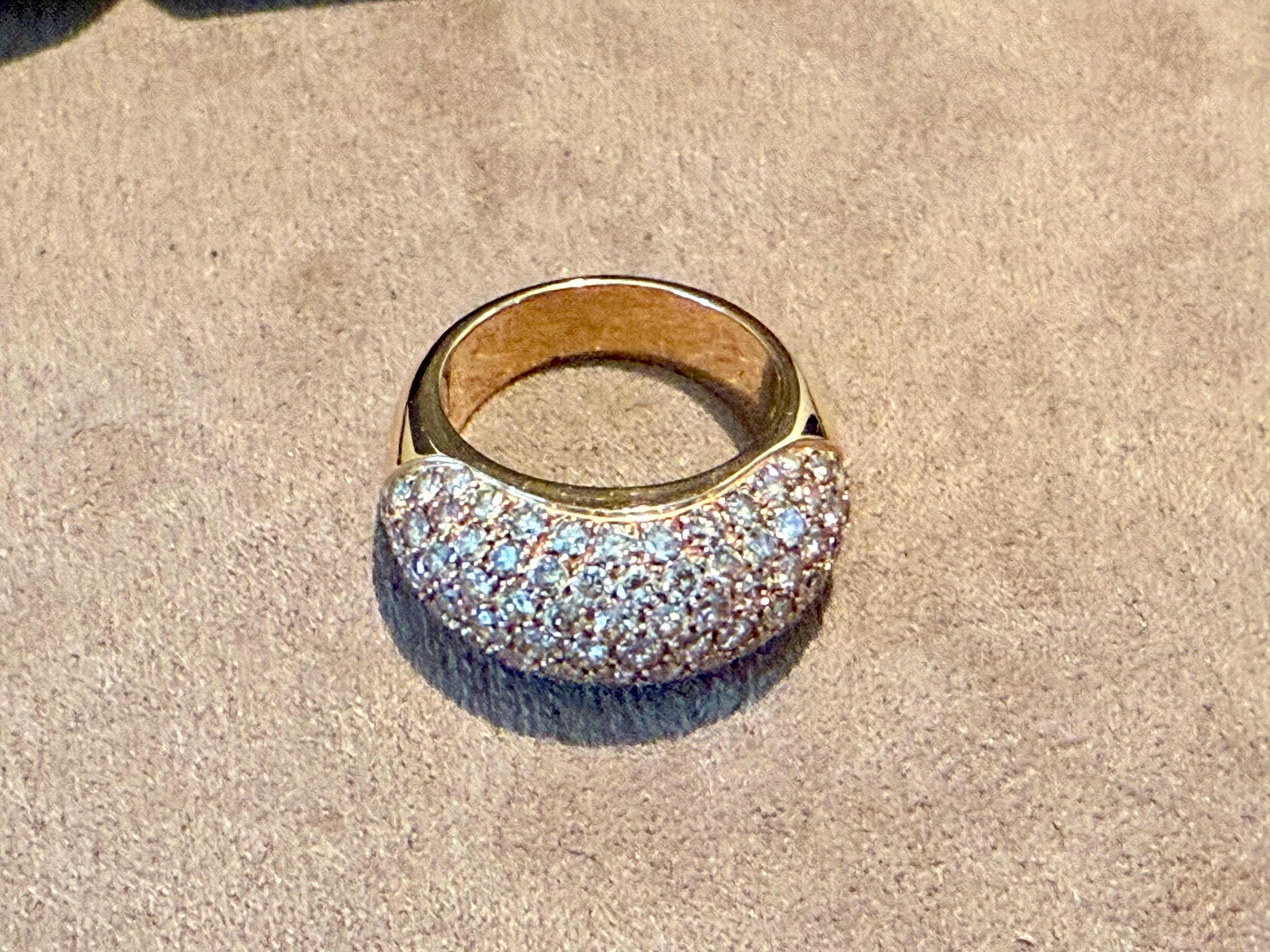 Contemporary 18 K Rose Gold Brown Diamond Pavé Band Ring For Sale