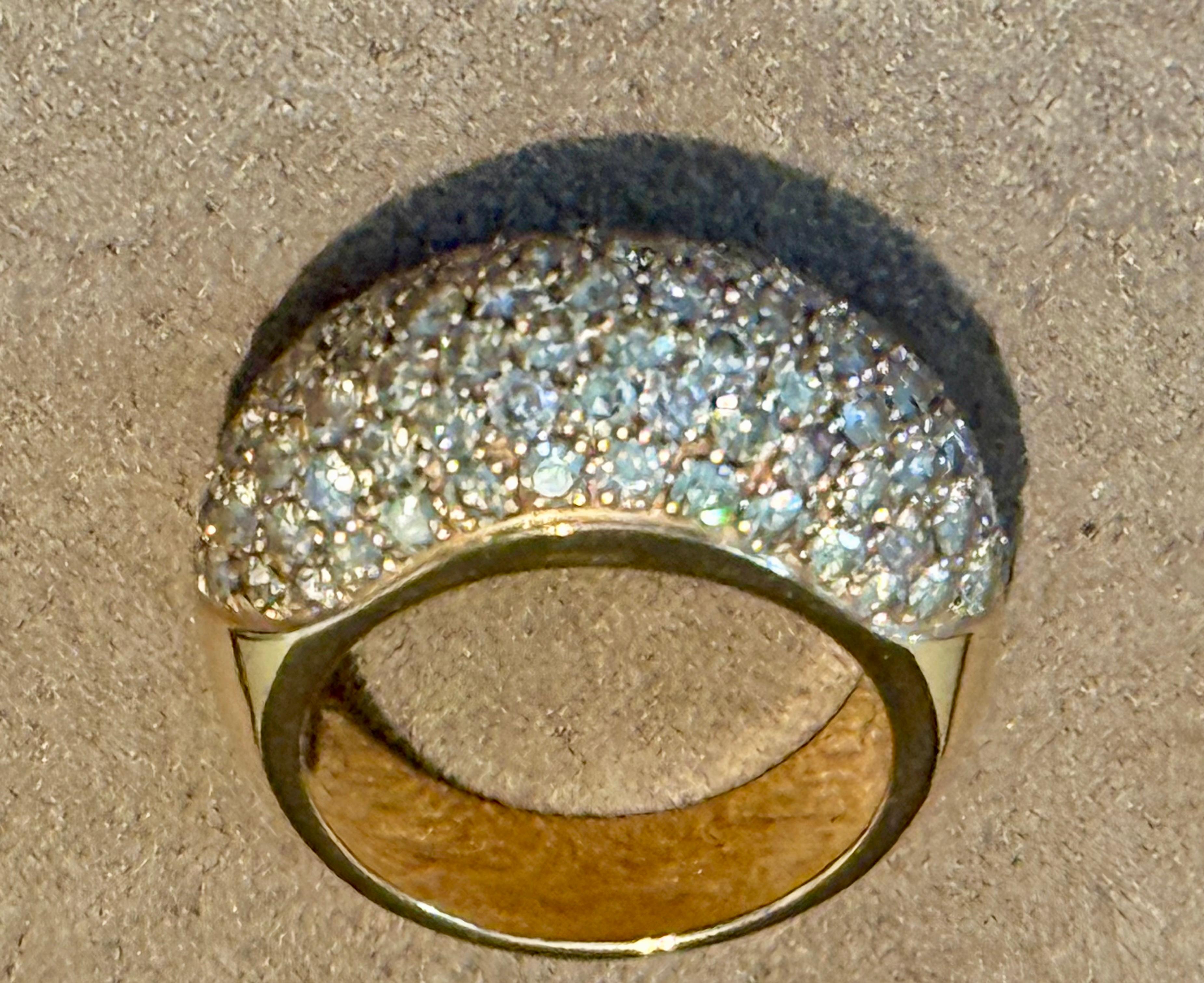 Women's or Men's 18 K Rose Gold Brown Diamond Pavé Band Ring For Sale