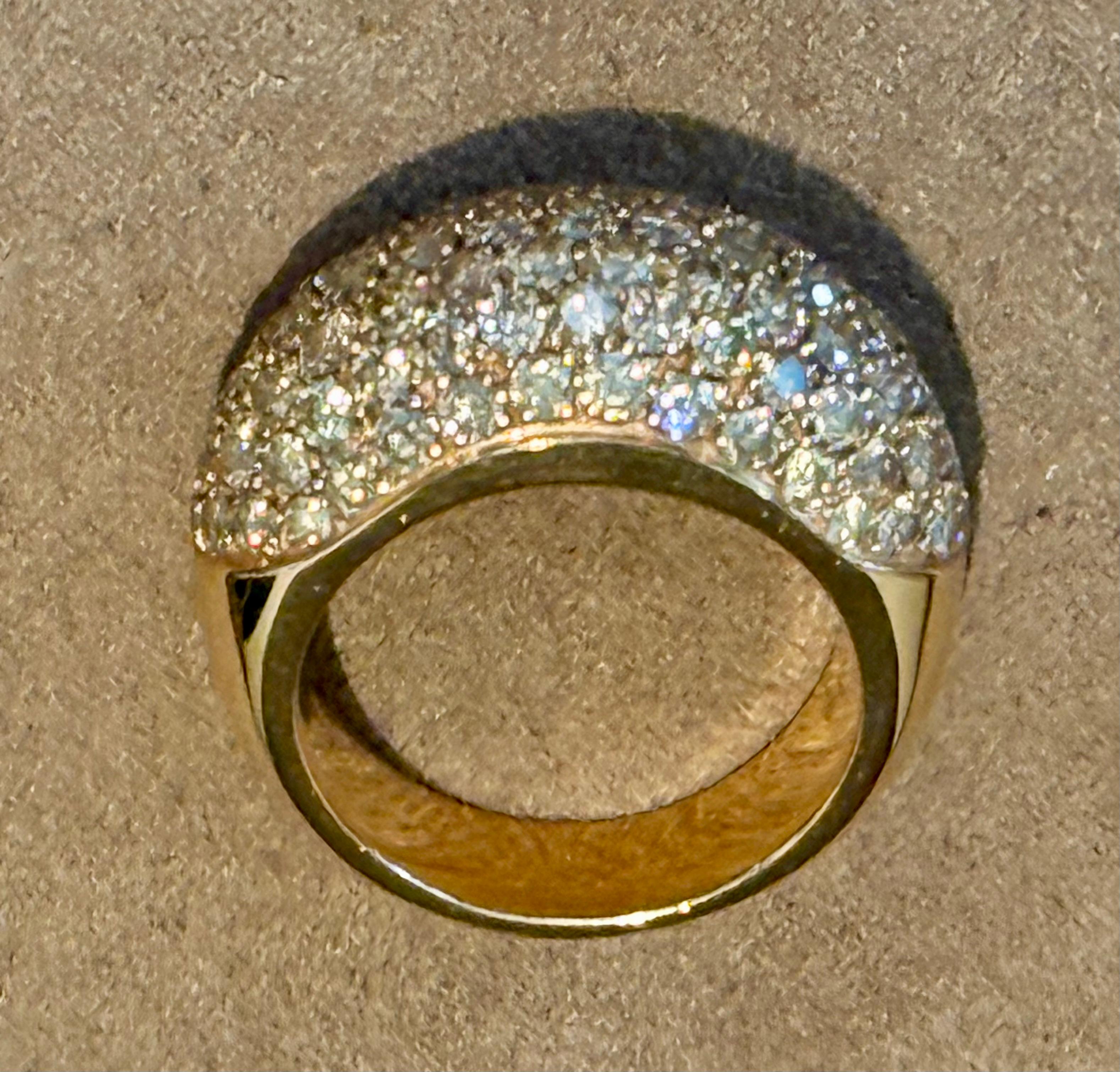 18 K Rose Gold Brown Diamond Pavé Band Ring For Sale 1