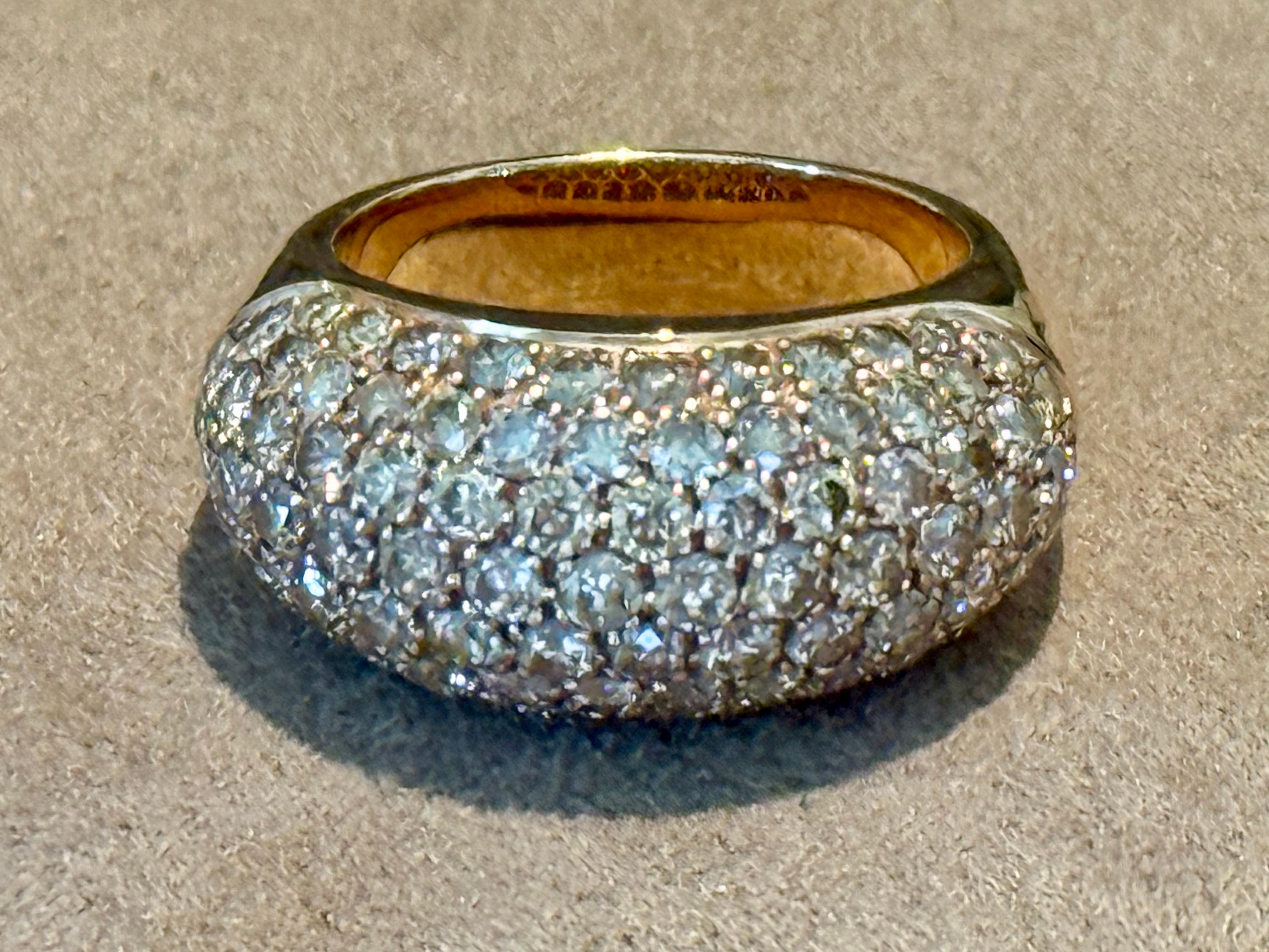 18 K Rose Gold Brown Diamond Pavé Band Ring For Sale 2
