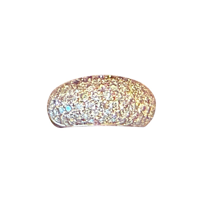18 K Rose Gold Brown Diamond Pavé Band Ring For Sale