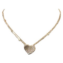 Cadena de Oro rosa de 18 K Colgante Corazón Diamante marrón