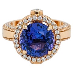 18 K Rose Gold Cocktail Ring 4.75 Carat Tanzanite Cocktail Ring by Jochen Leën