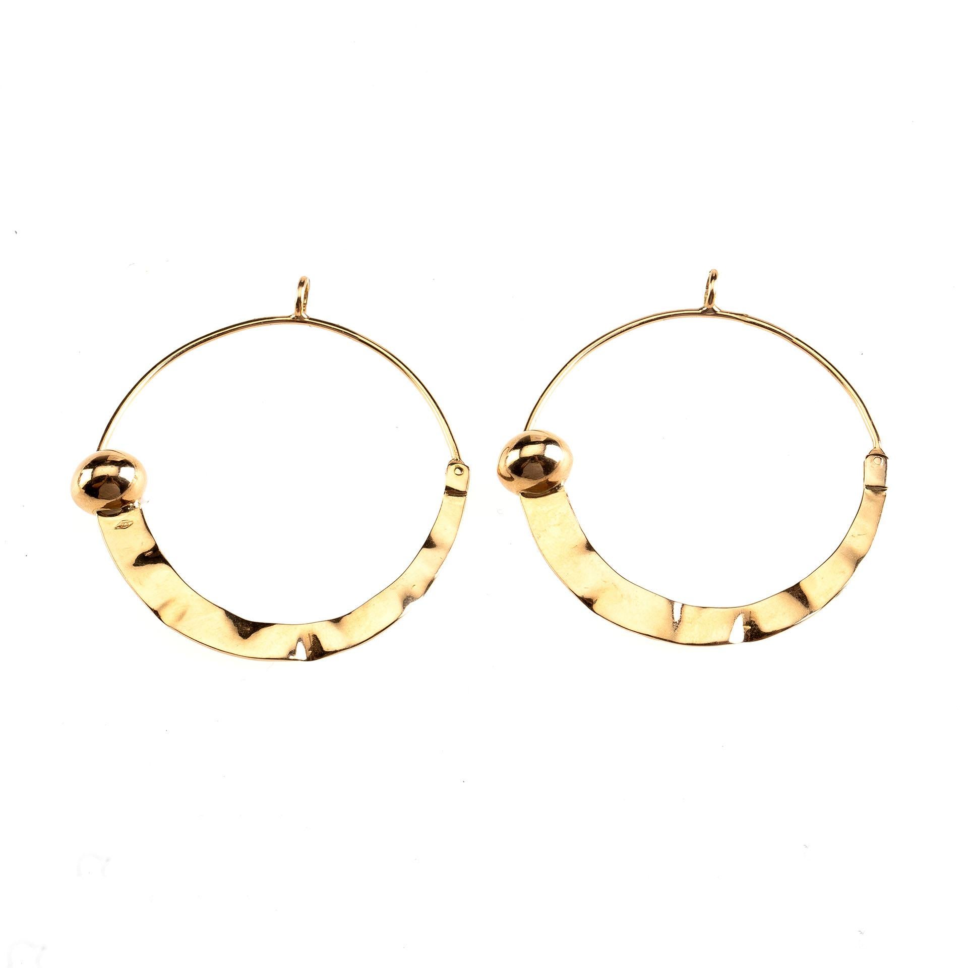 18 Karat Rose Gold Earrings Hoop Earrings In New Condition For Sale In Milan, IT