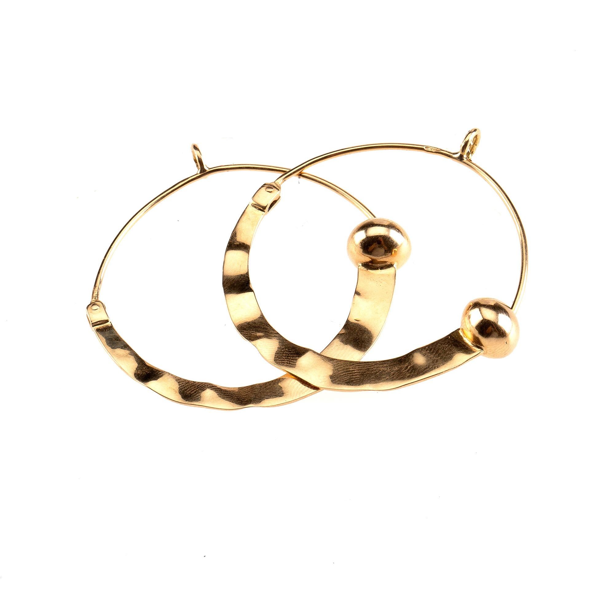 18 Karat Rose Gold Earrings Hoop Earrings For Sale 1
