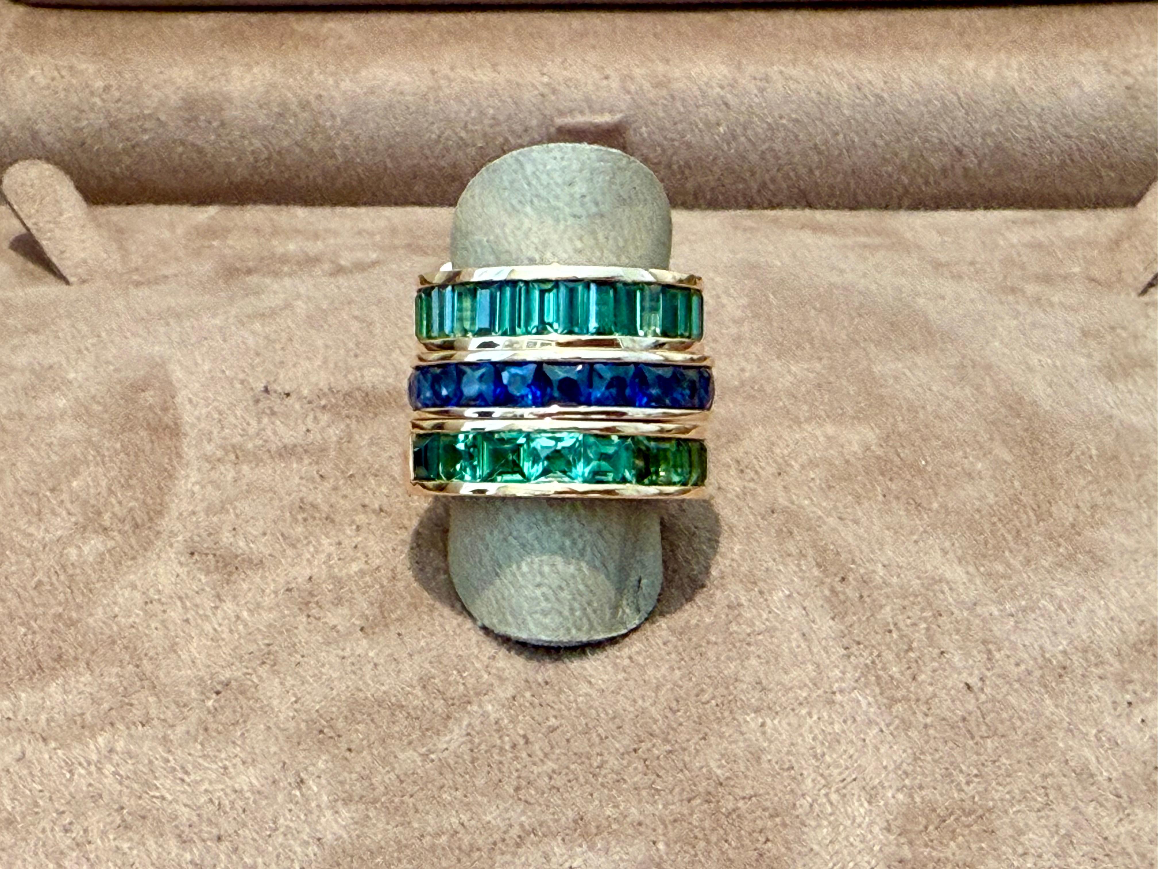 Anillo Eternidad Oro Rosa 18 K Banda Zafiros Azules Corte Francés en venta 5