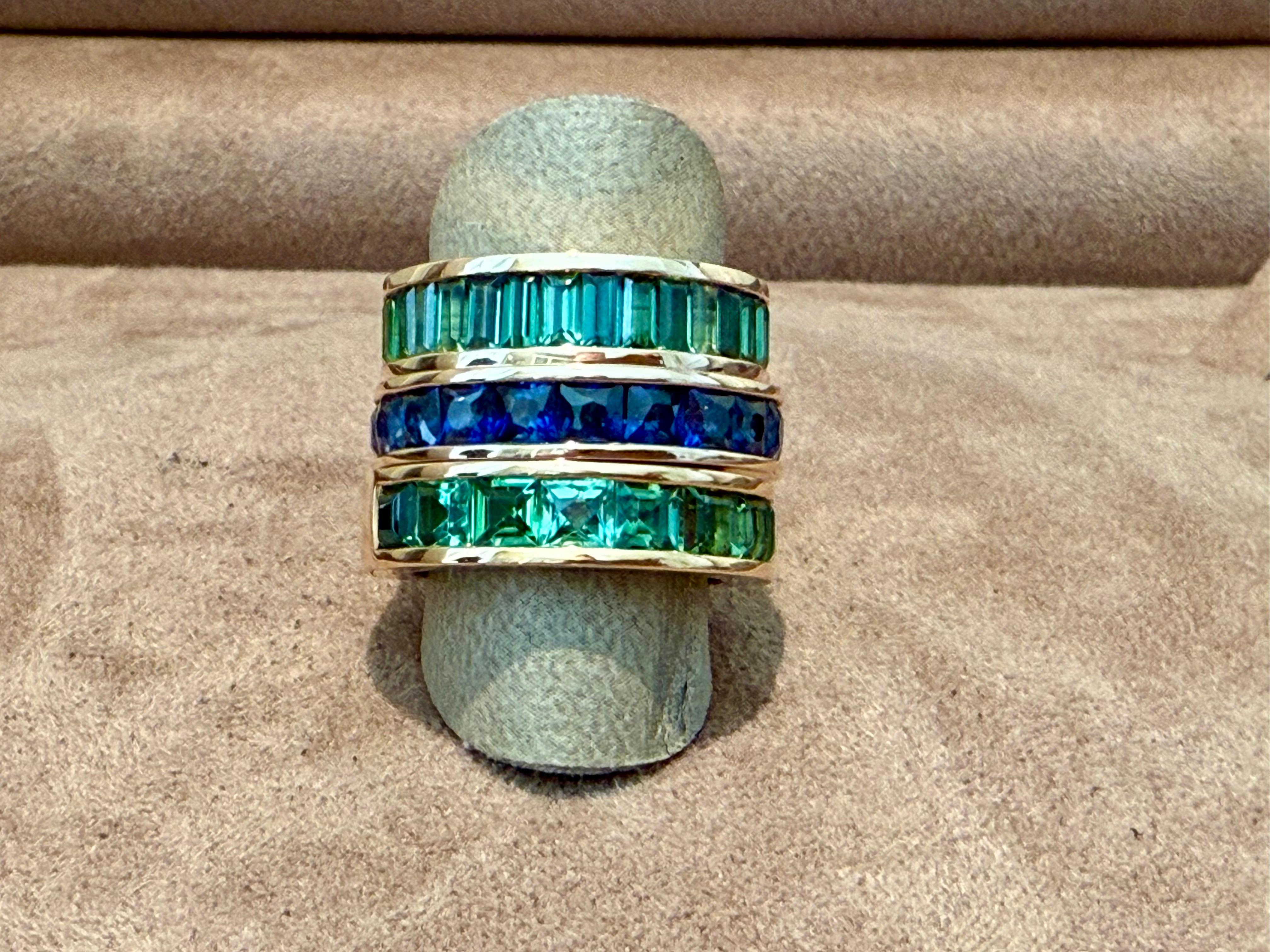 Anillo Eternidad Oro Rosa 18 K Banda Zafiros Azules Corte Francés en venta 6
