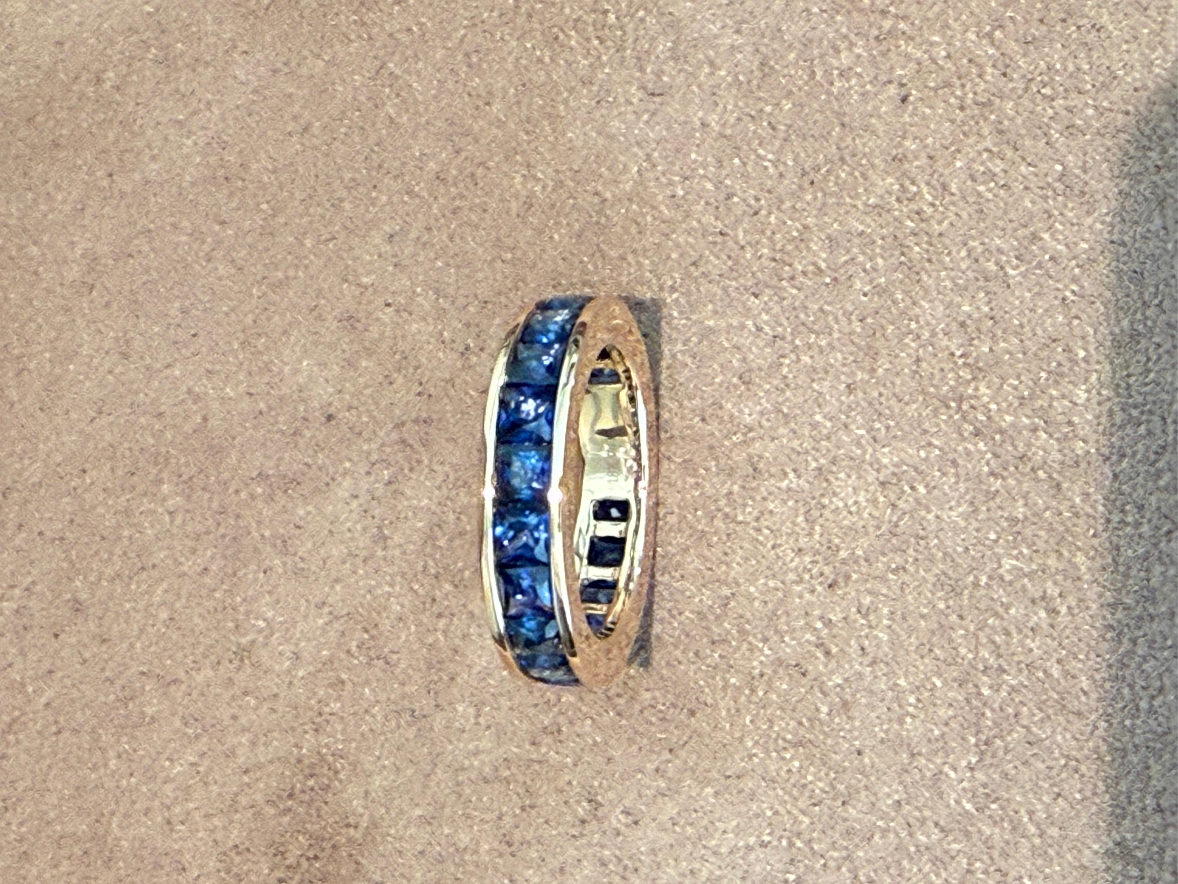 Femenino o masculino Anillo Eternidad Oro Rosa 18 K Banda Zafiros Azules Corte Francés en venta