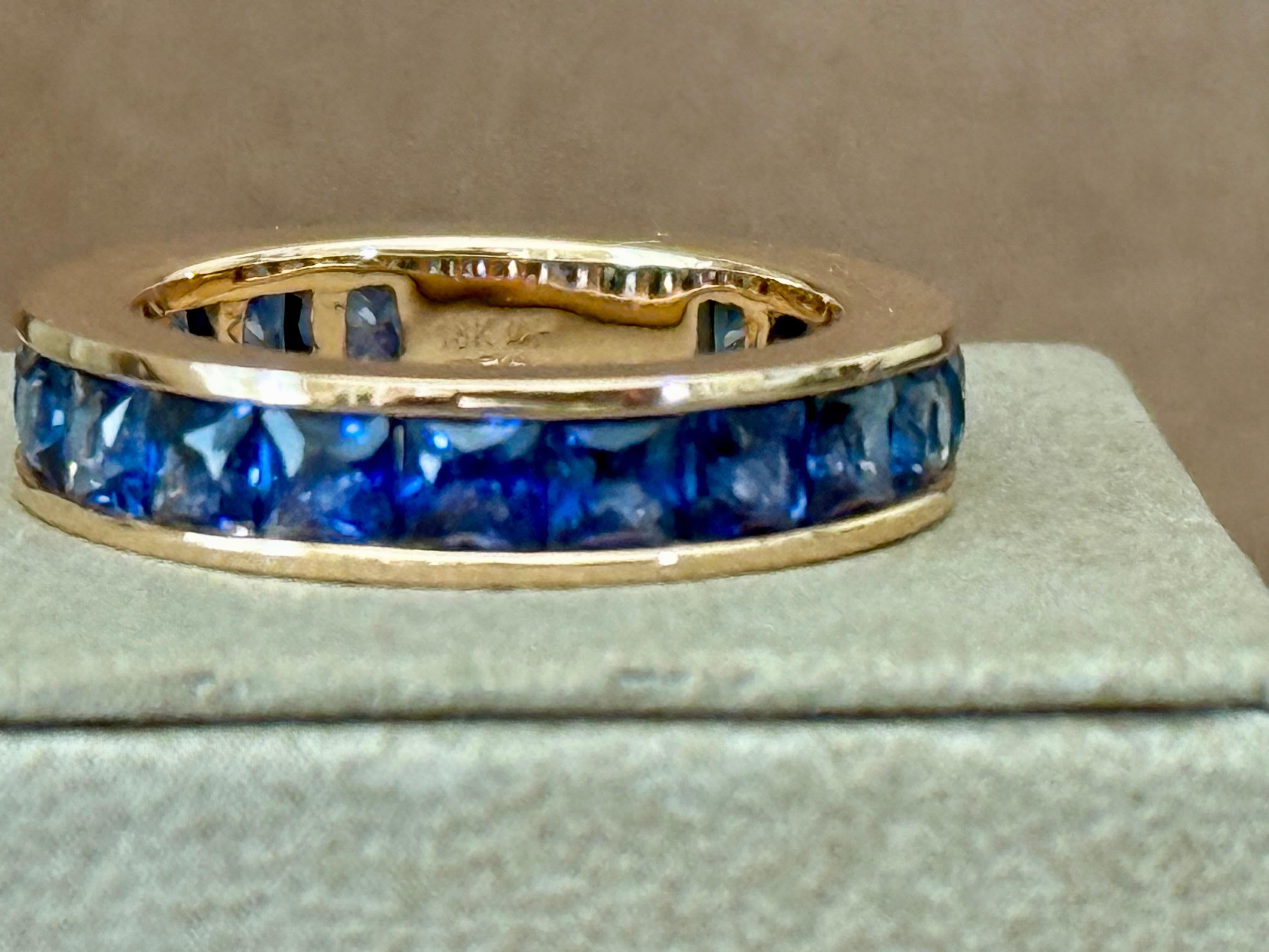 Anillo Eternidad Oro Rosa 18 K Banda Zafiros Azules Corte Francés en venta 1