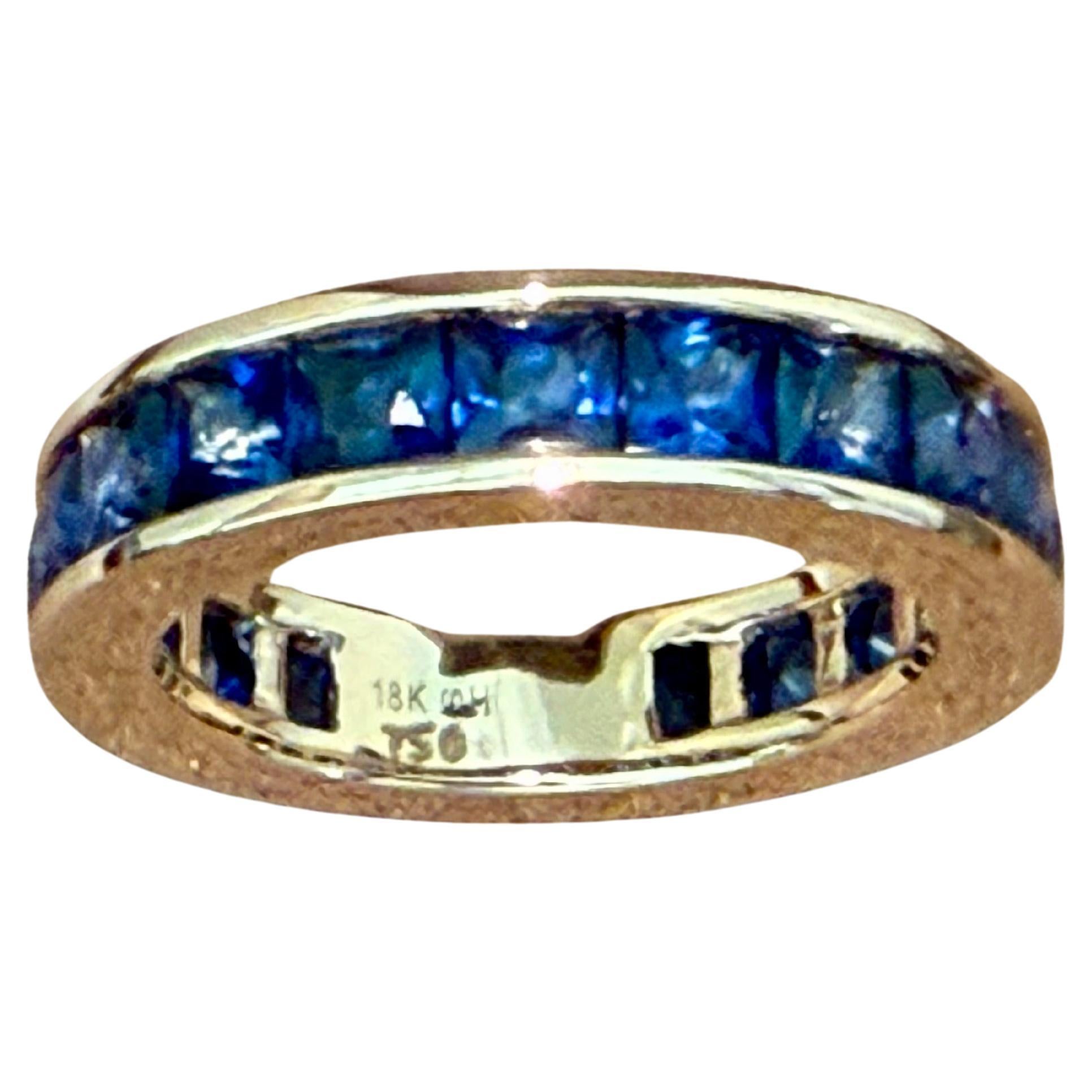 Anillo Eternidad Oro Rosa 18 K Banda Zafiros Azules Corte Francés en venta