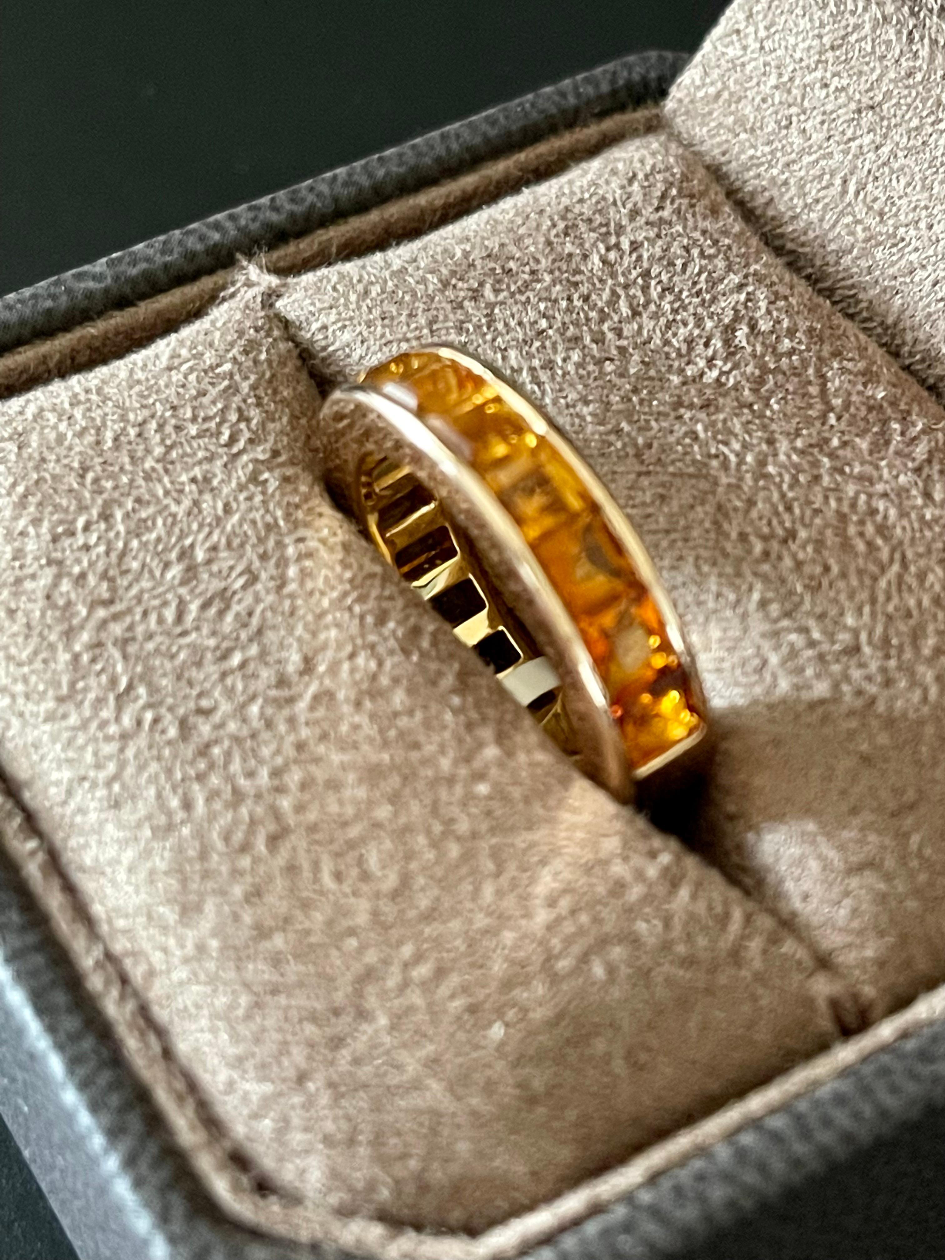 18 K Rose Gold Eternity Ring Square Cut Citrines For Sale 2