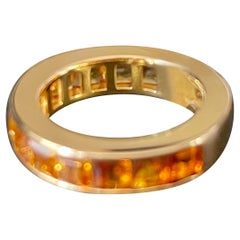 18 K Rose Gold Eternity Ring Square Cut Citrines