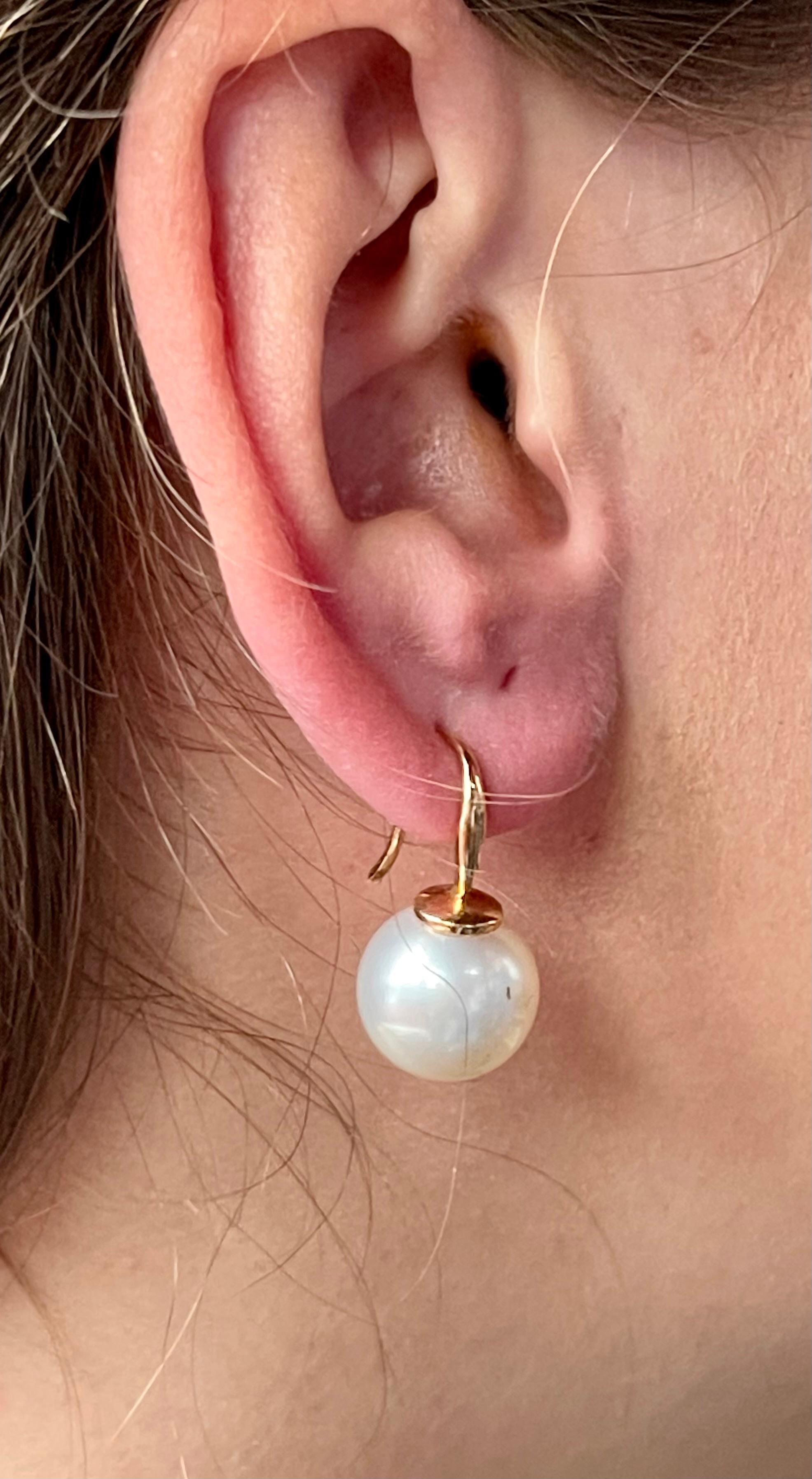 gold south sea pearl earrings