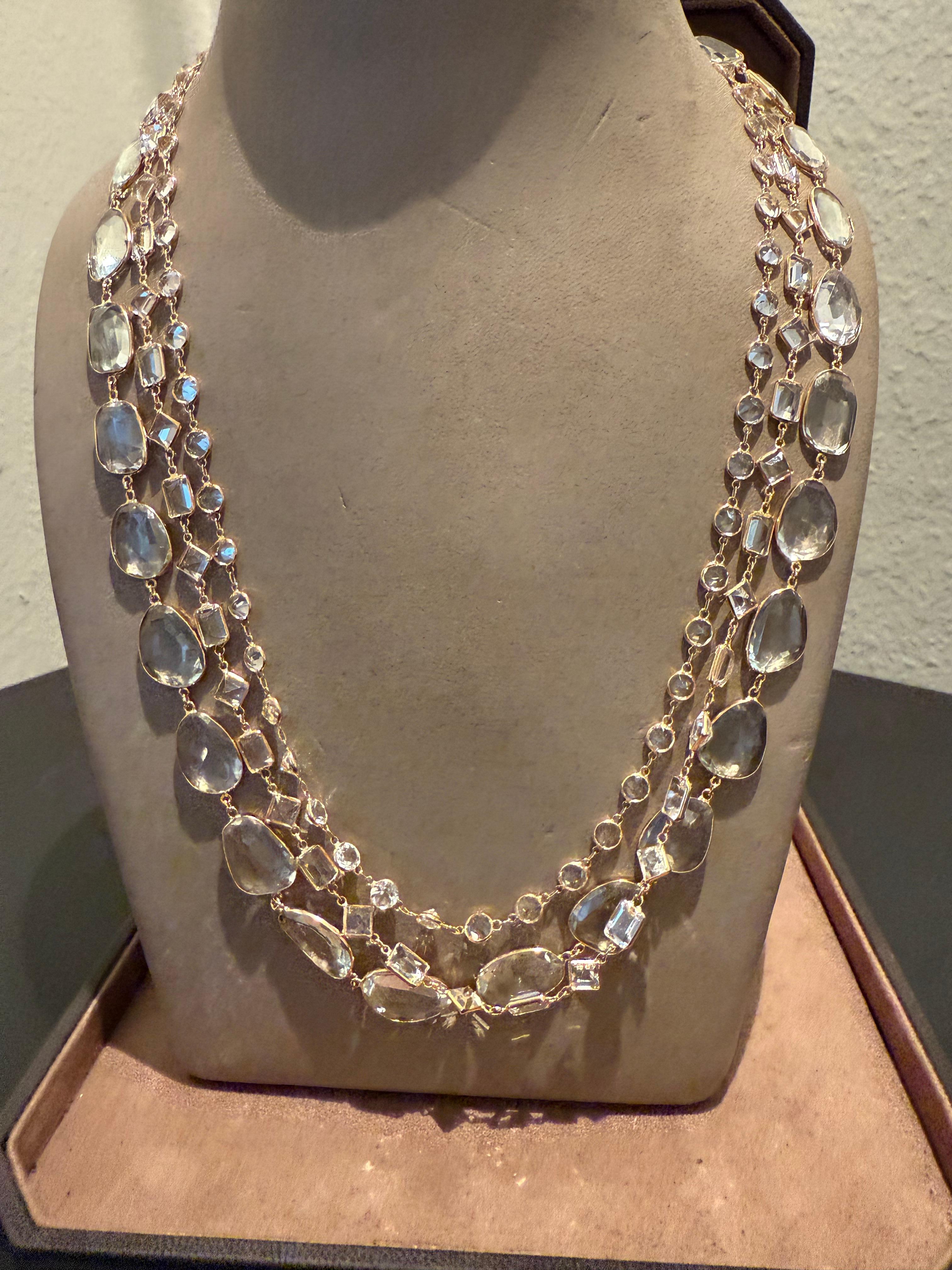 Collana lunga in oro rosa 18 K. Ametista verde Sautoir in vendita 4