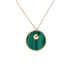 18k Rose Gold Malachite Necklace