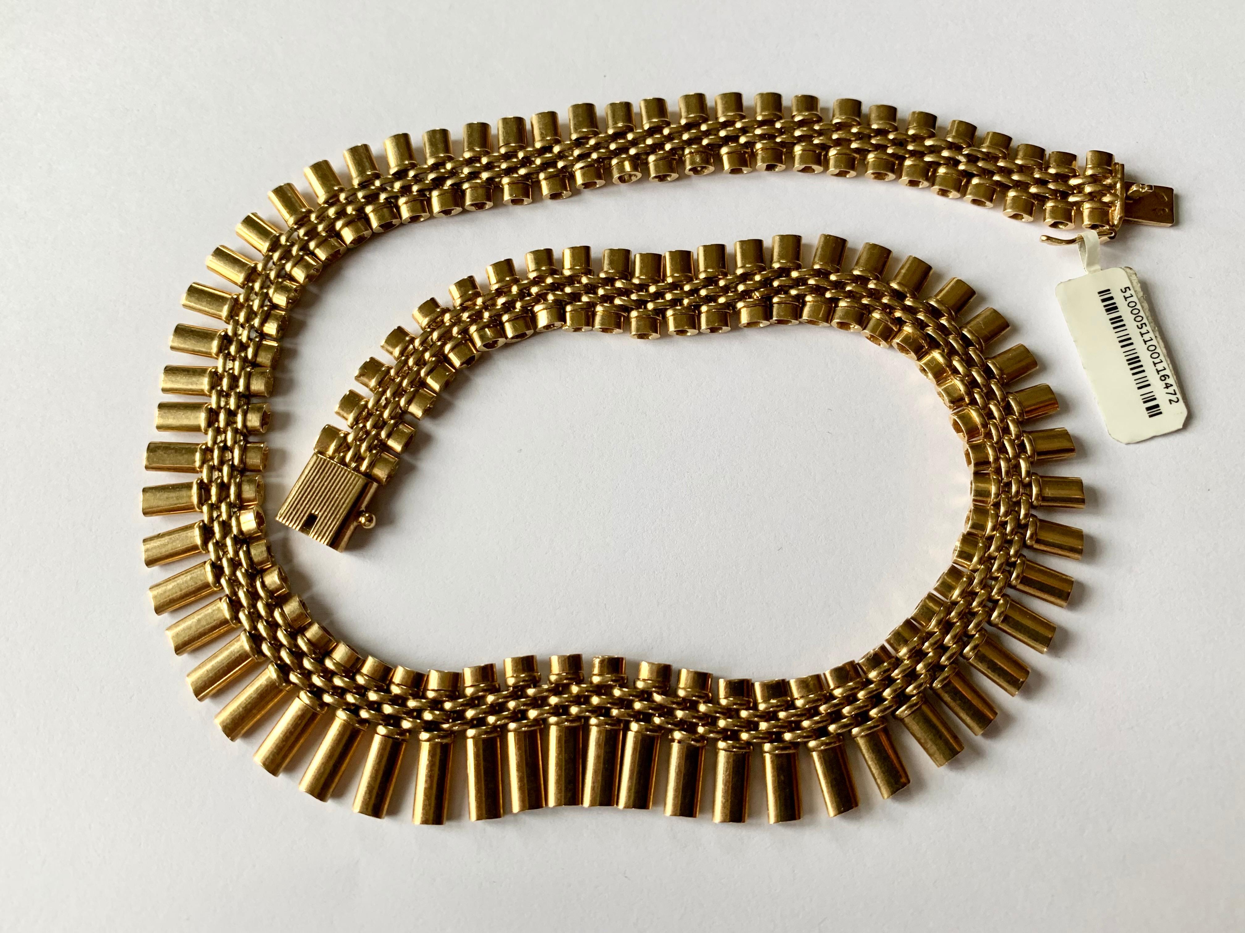 Vintage Gold Fringe Necklace - 10 For Sale on 1stDibs