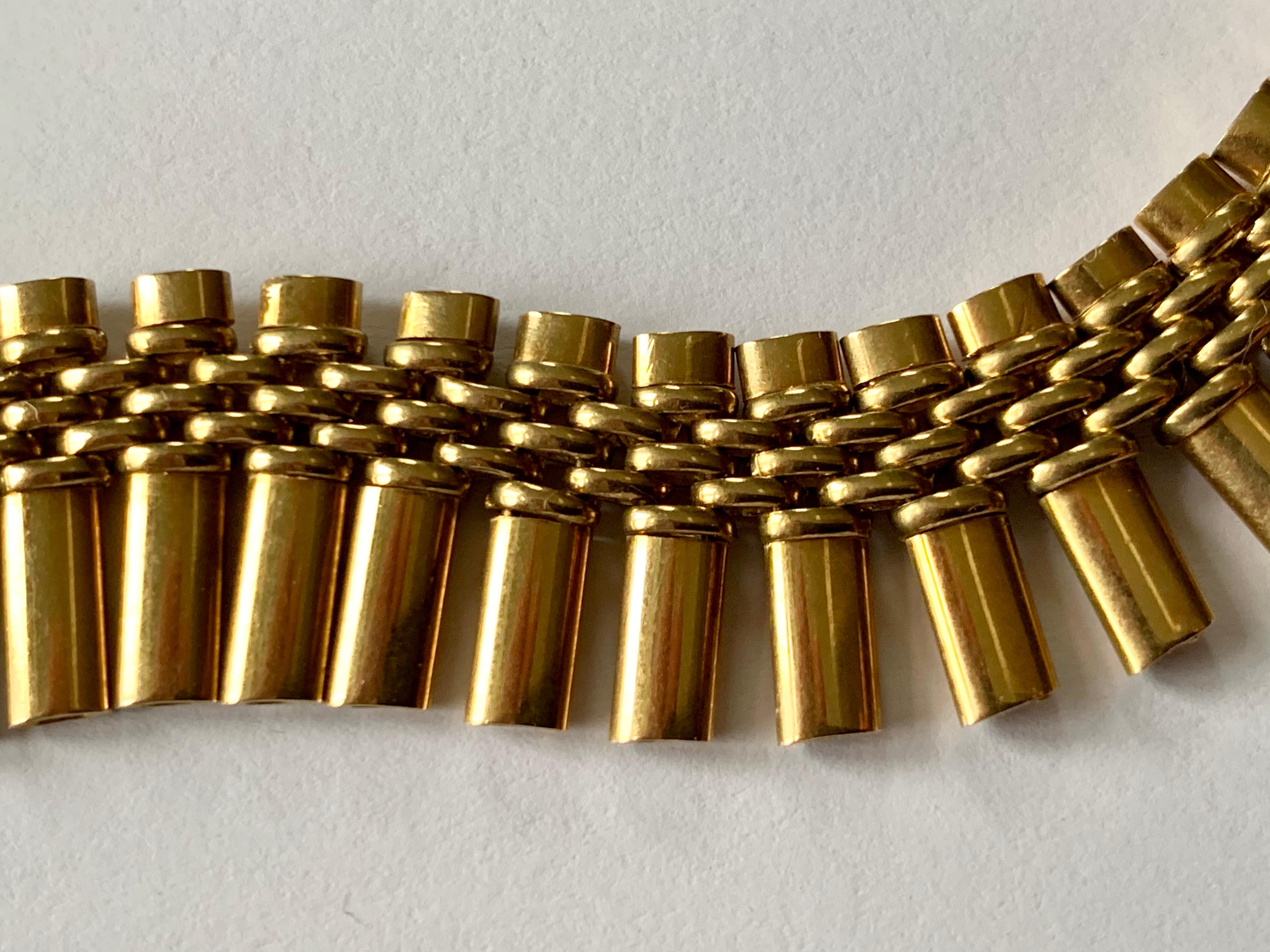 18 Karat Roségold Retro Vintage Fransen Halskette im Zustand „Gut“ im Angebot in Zurich, Zollstrasse