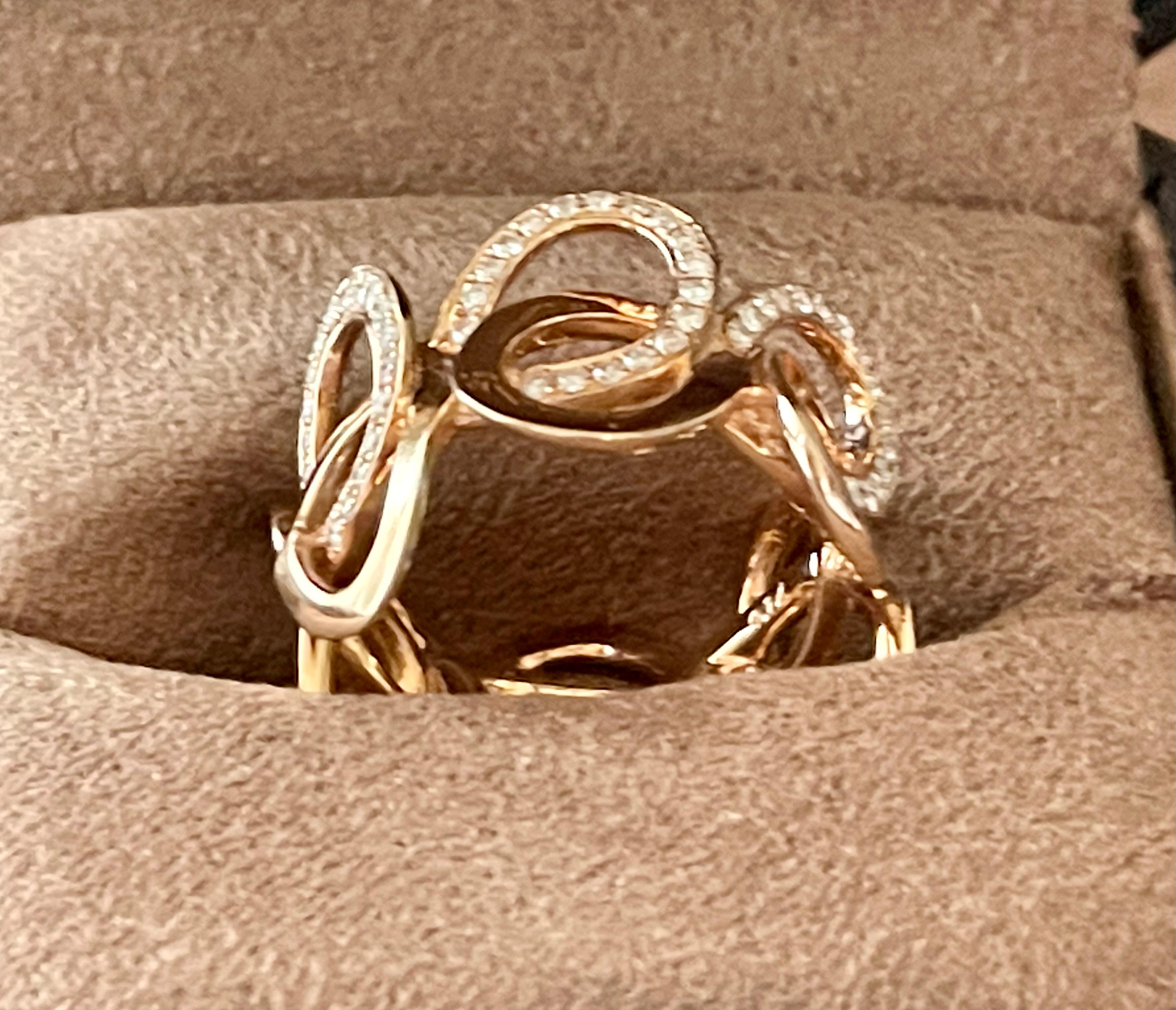 Anello in oro rosa 18 K con diamanti in vendita 5