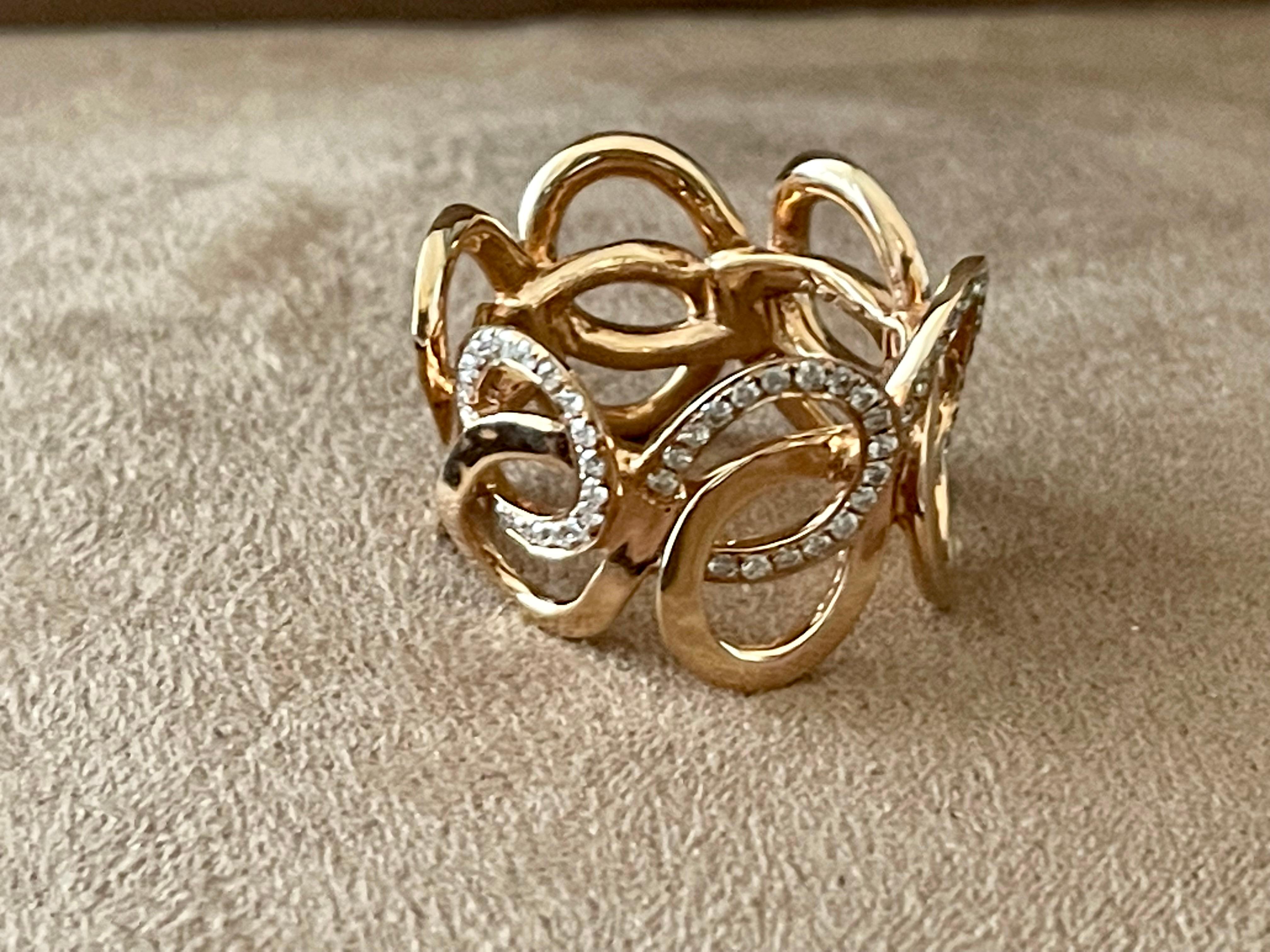 Anello in oro rosa 18 K con diamanti in vendita 6