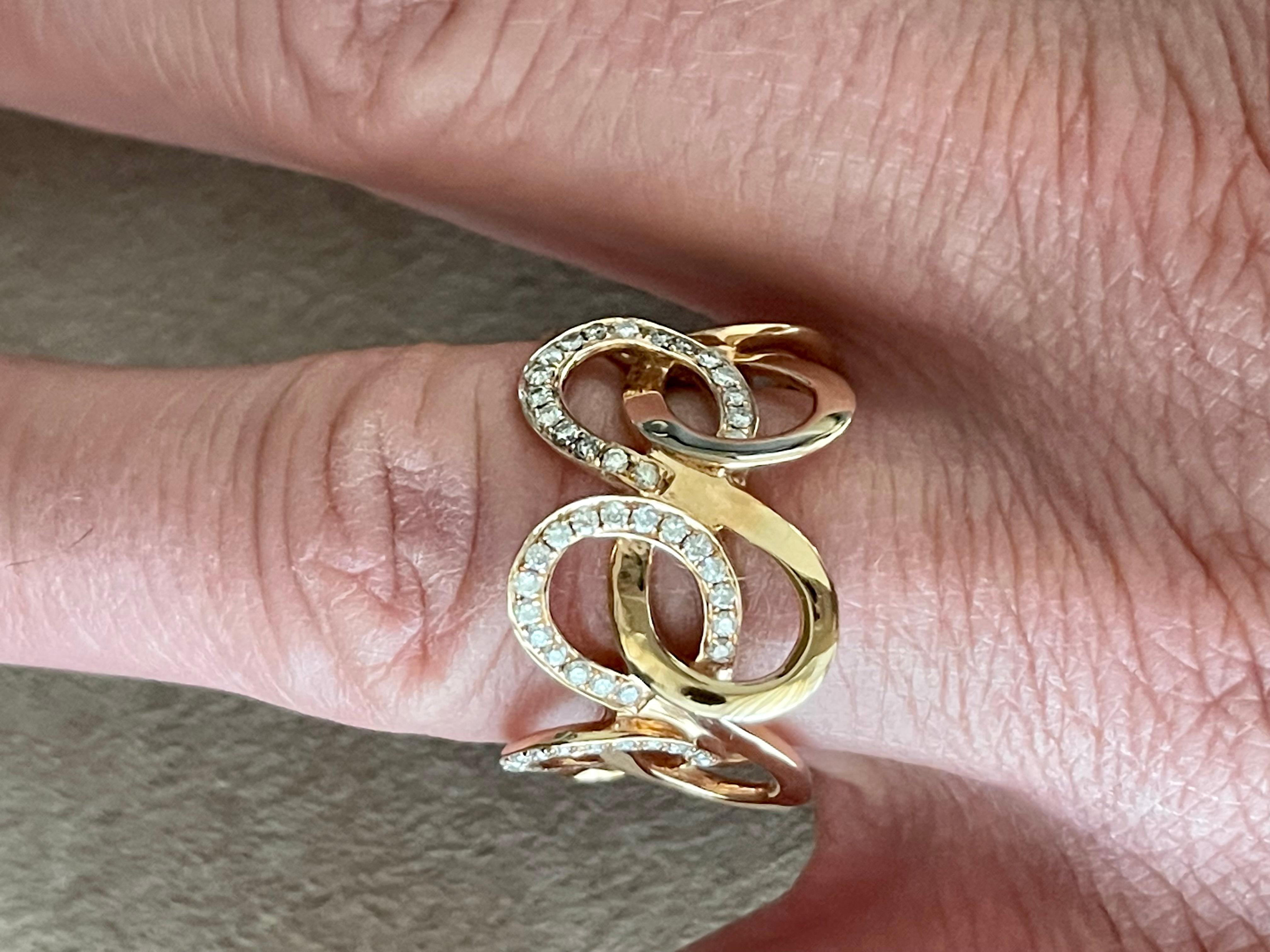 Anello in oro rosa 18 K con diamanti in vendita 1