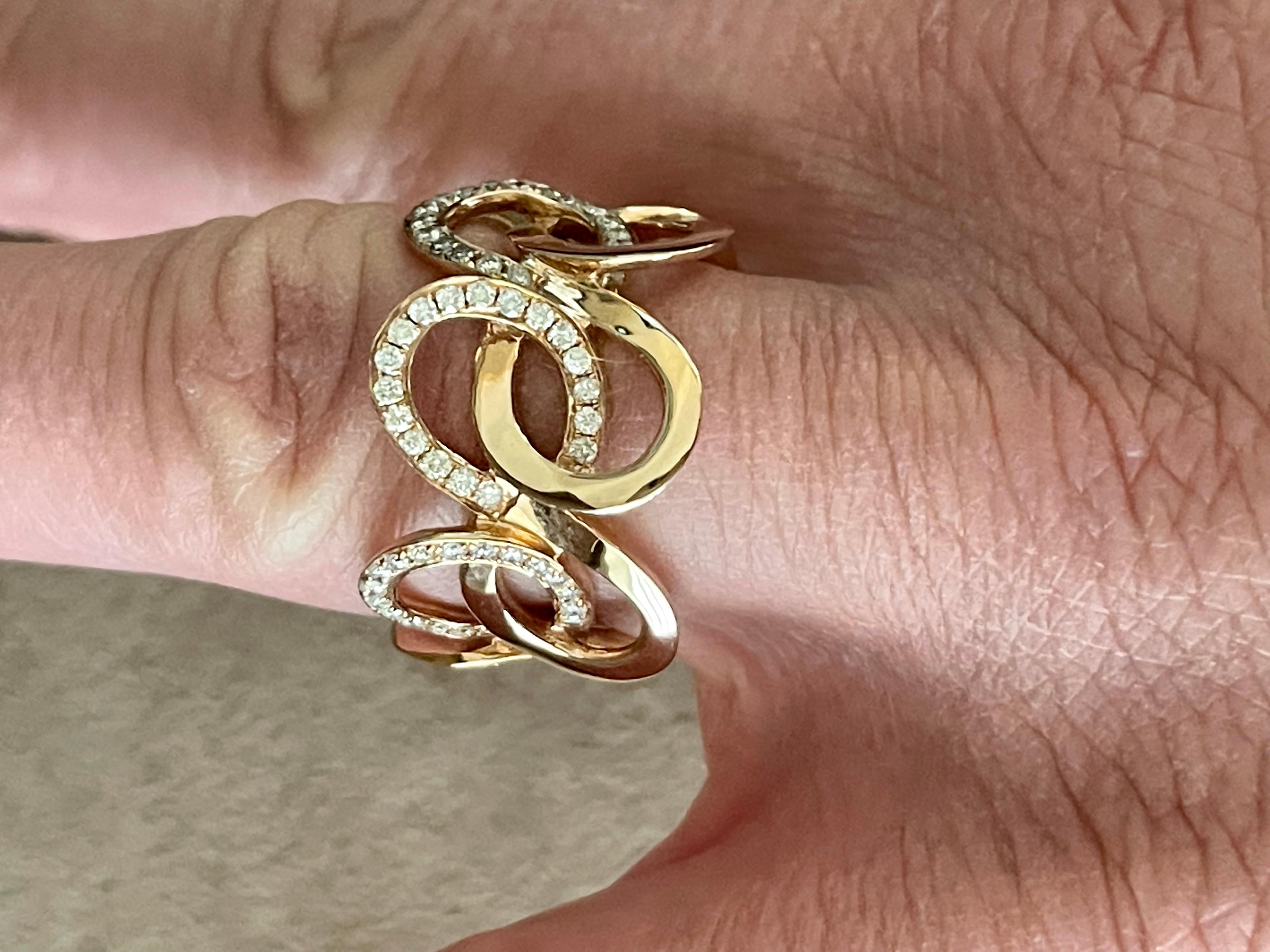 Anello in oro rosa 18 K con diamanti in vendita 2