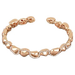 18 K Rose Gold  Sarab Shinny bangle with Diamonds