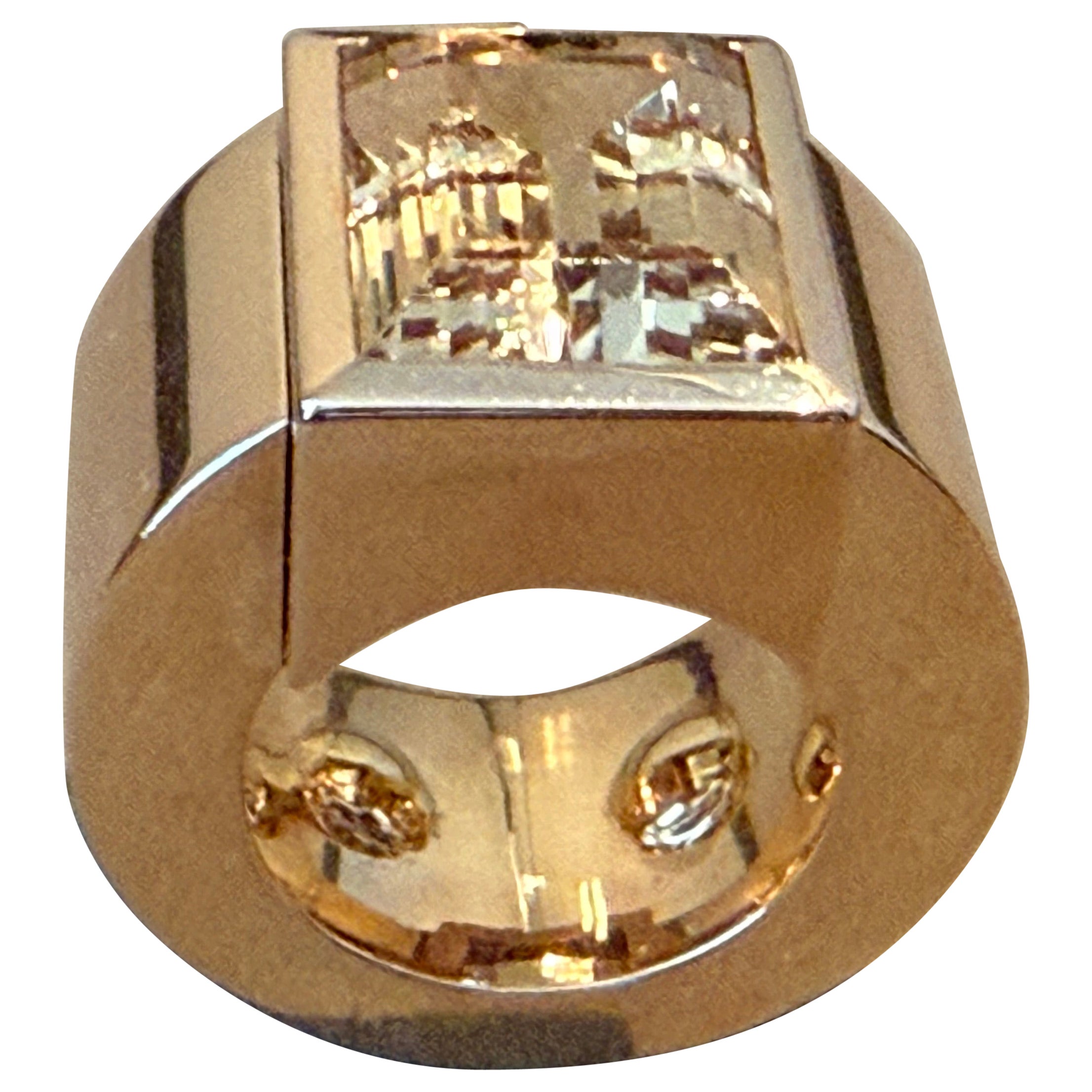 18 K rose Gold Statement Ring Citrine by Schubart Düsseldorf For Sale