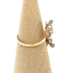 18K Rose Gold White Shell & Fancy Diamond Tortoise Ring
