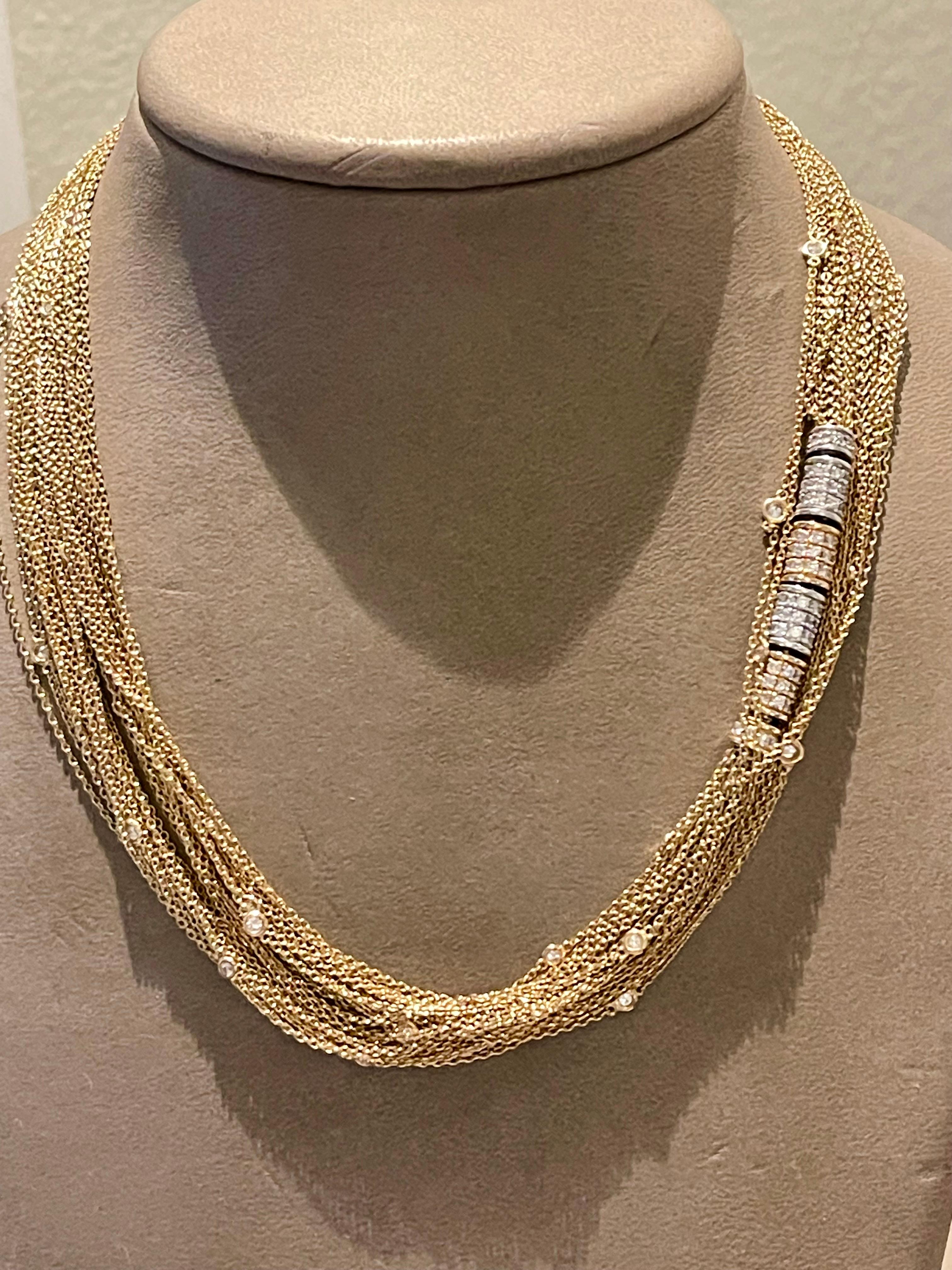 18 K rose white Gold Paul Binder Diamond Sautoir In Good Condition In Zurich, Zollstrasse