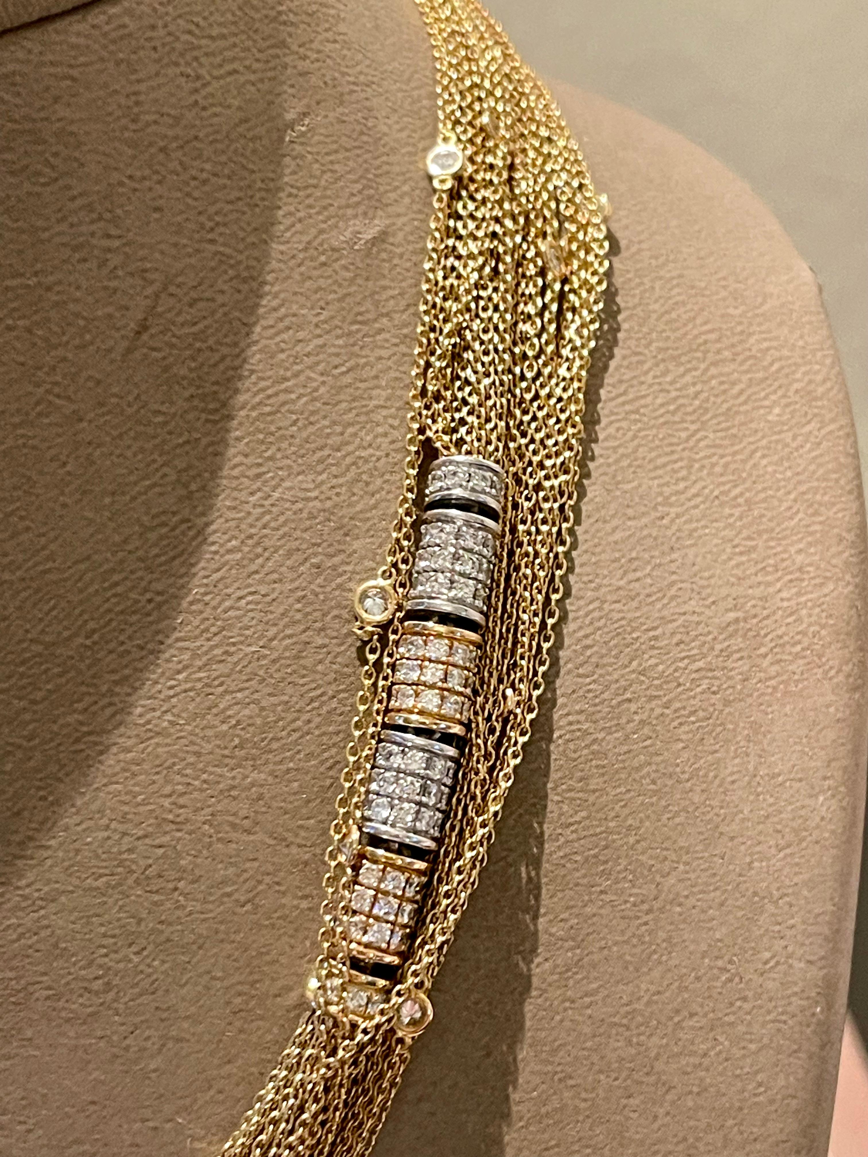 18 K rose white Gold Paul Binder Diamond Sautoir 1