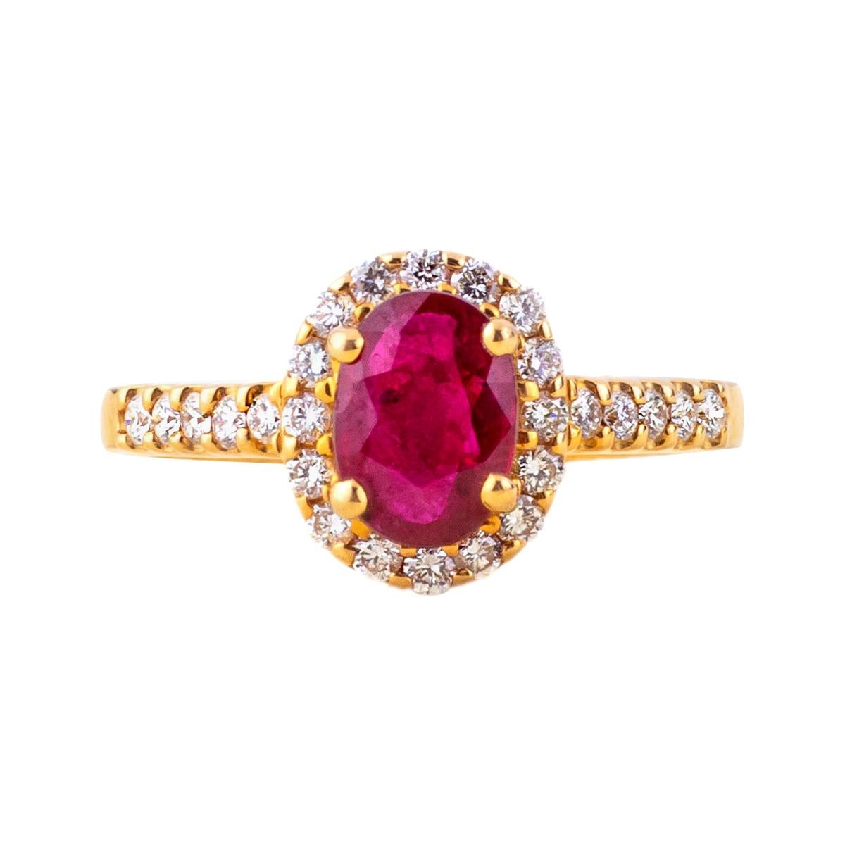 Ruby Diamond 18 k Ring