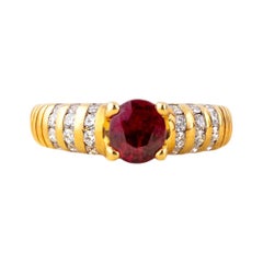 Used Ruby diamond 18 k gold ring