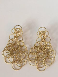18 Karat Solid Gold Circle Earrings