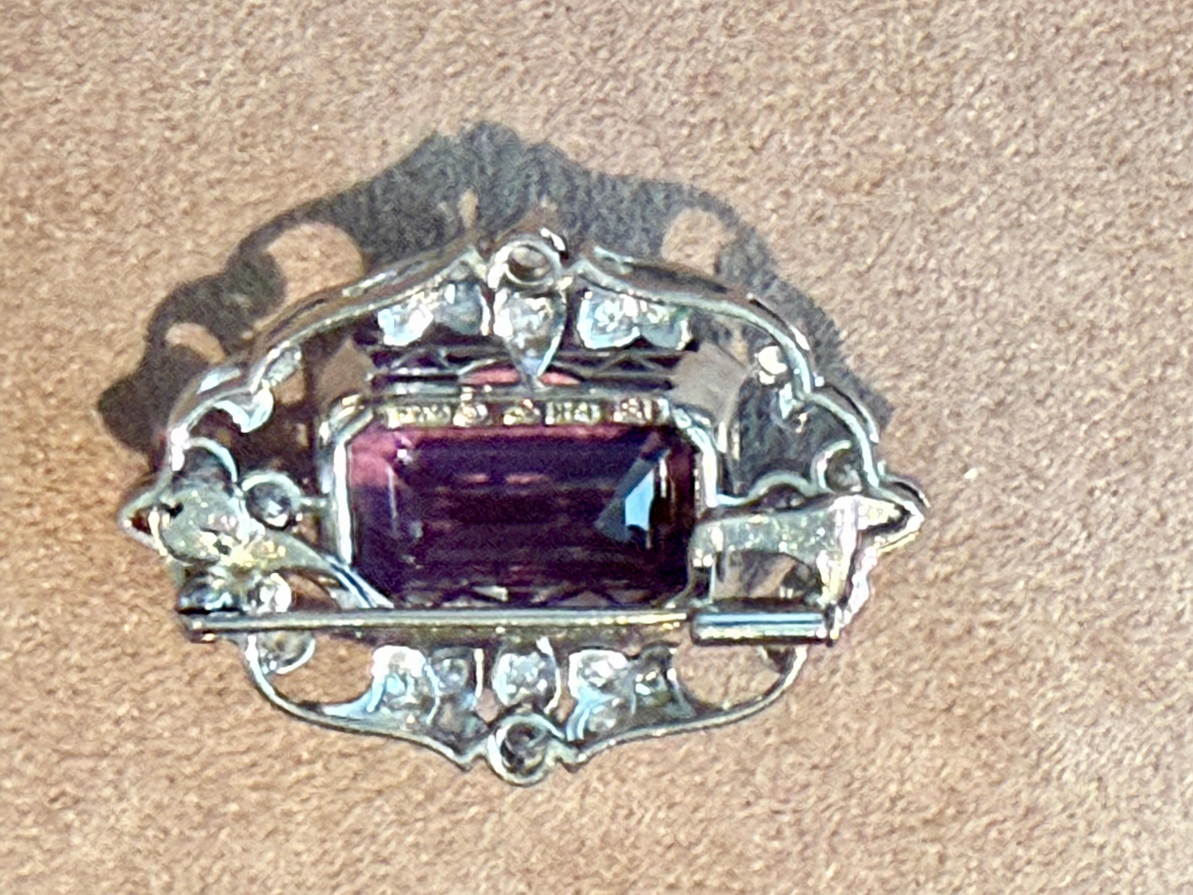 18 K Vintage Amatista Diamante Broche Estocolmo 1949 en Bueno estado para la venta en Zurich, Zollstrasse