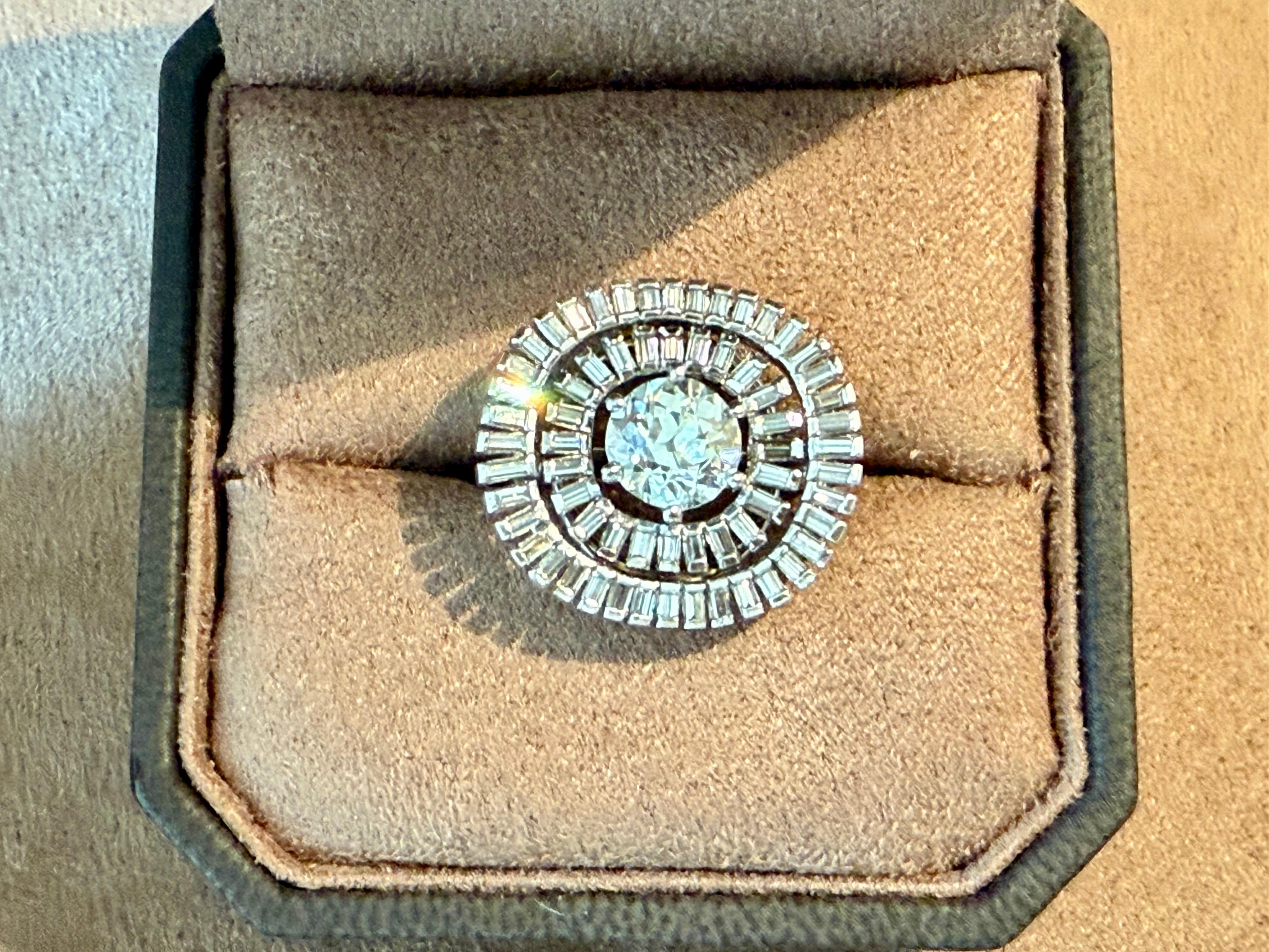 18 K Vintage white Gold Diamond Ring Burch  & Korrodi Zurich Switzerland For Sale 5
