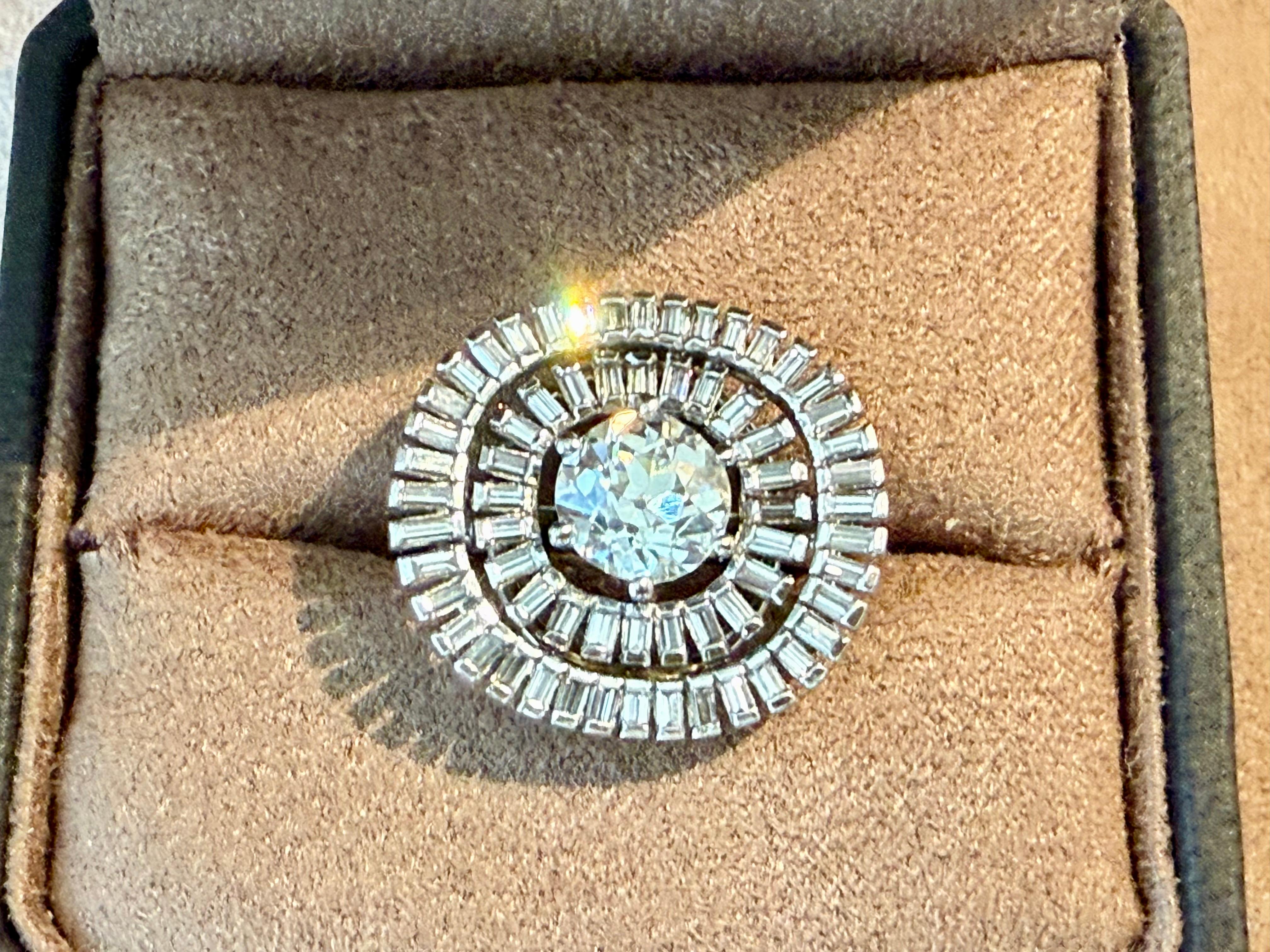 18 K Vintage white Gold Diamond Ring Burch  & Korrodi Zurich Switzerland For Sale 6