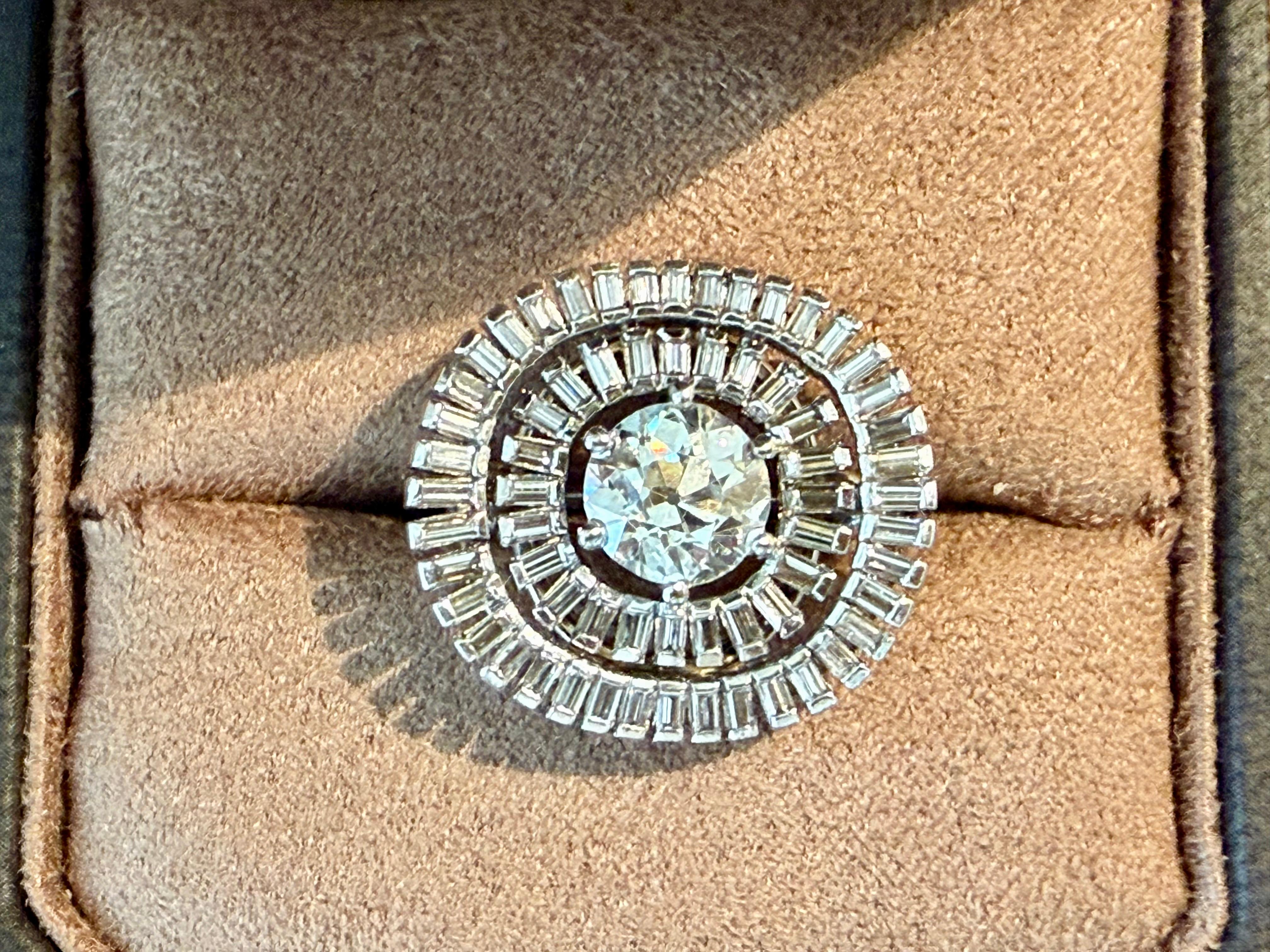 18 K Vintage white Gold Diamond Ring Burch  & Korrodi Zurich Switzerland For Sale 7