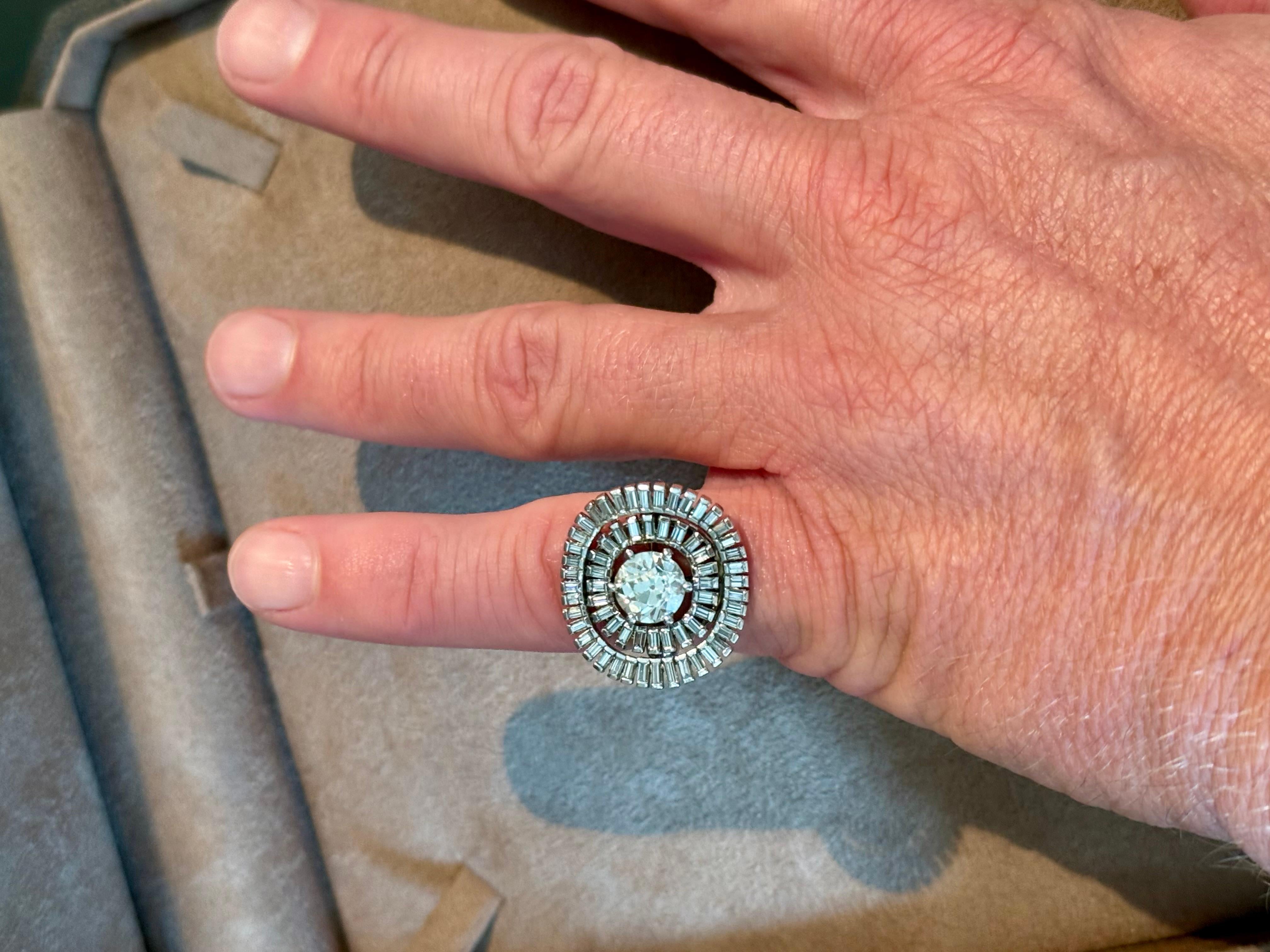 18 K Vintage white Gold Diamond Ring Burch  & Korrodi Zurich Switzerland For Sale 10