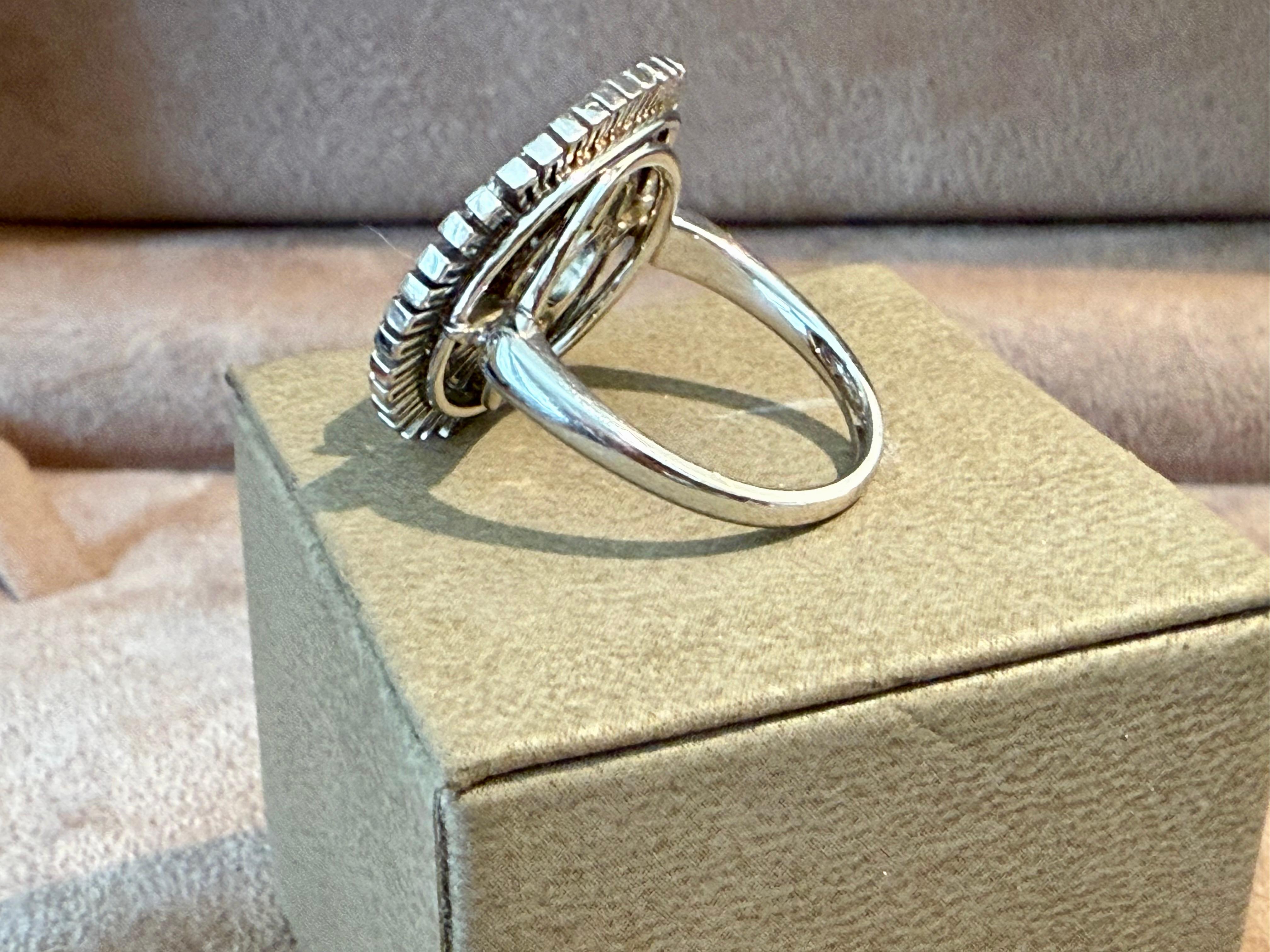 18 K Vintage white Gold Diamond Ring Burch  & Korrodi Zurich Switzerland For Sale 1