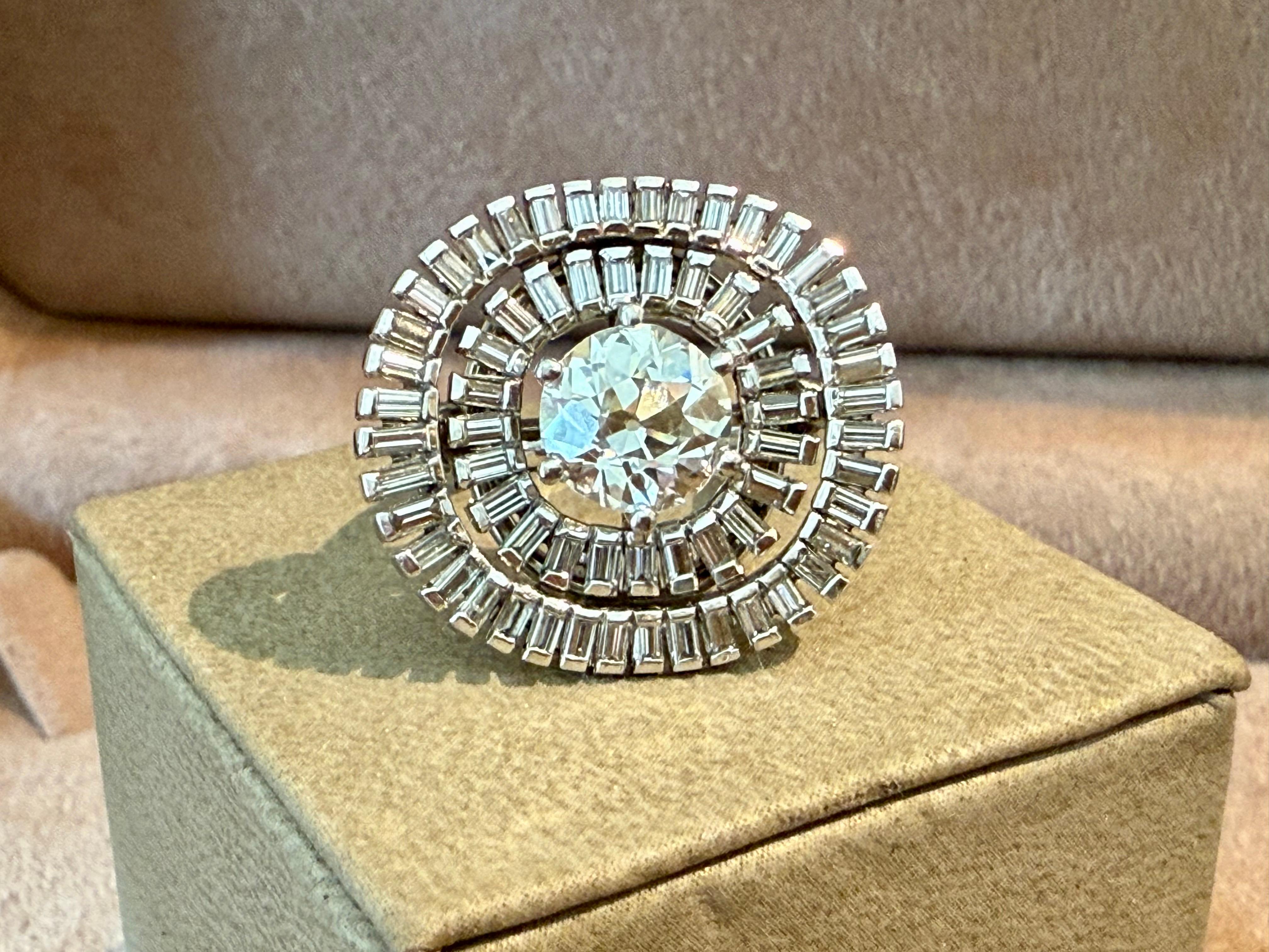 18 K Vintage white Gold Diamond Ring Burch  & Korrodi Zurich Switzerland For Sale 4