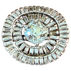18 K Vintage white Gold Diamond Ring Burch  & Korrodi Zurich Switzerland