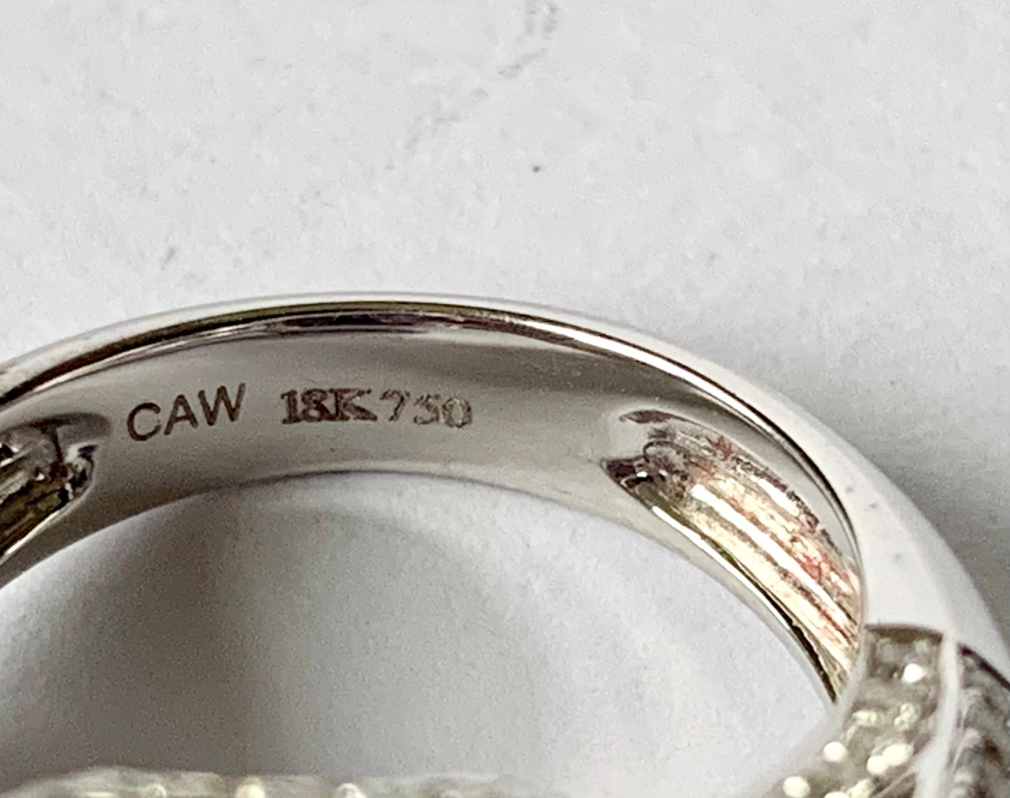 Anillo Cóctel Amatista Diamante Oro Blanco 18 K en venta 2