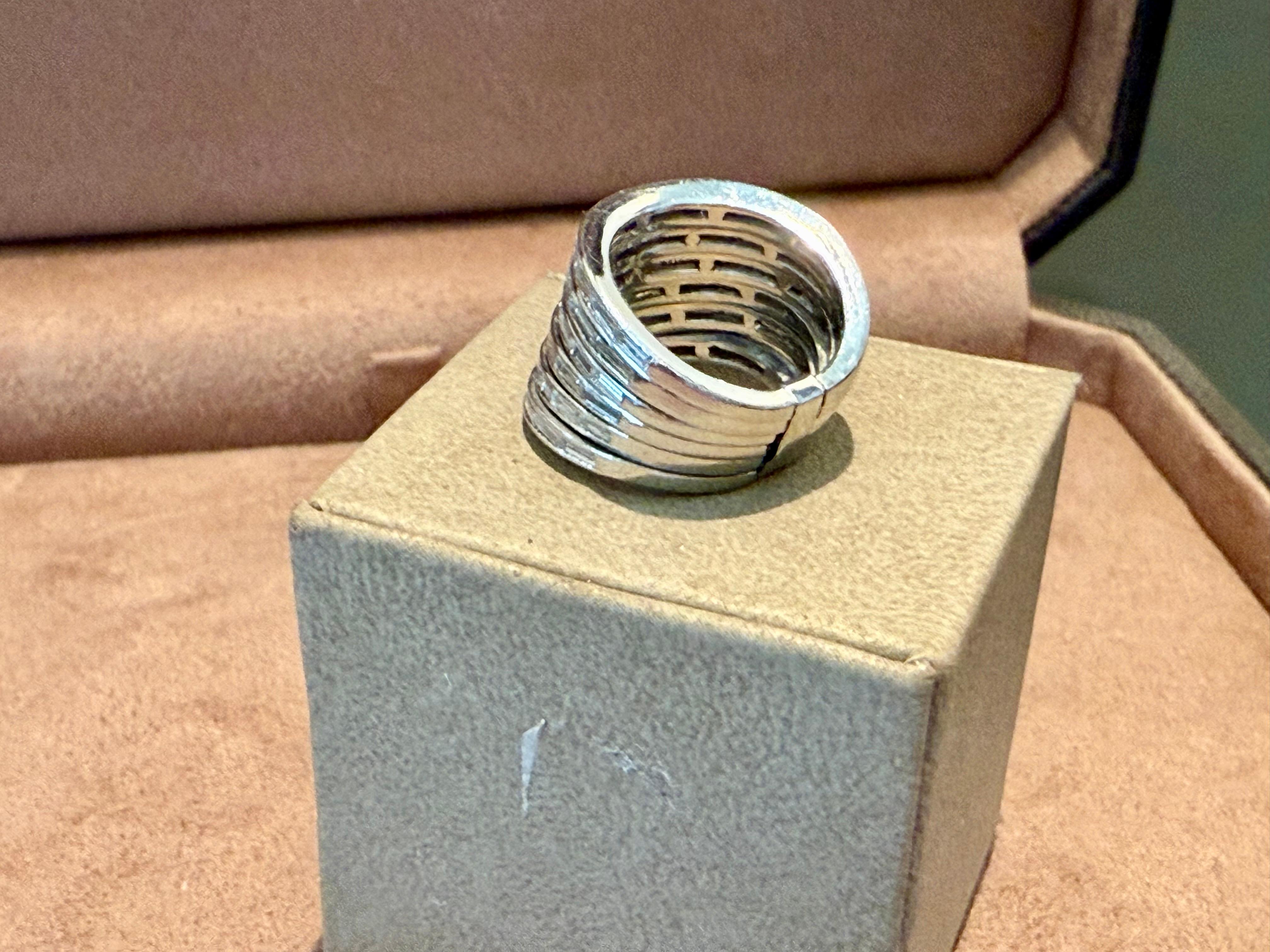 Anillo de oro blanco de 18 K Diamantes Baguette Paul Binder Zúrich Corte baguette en venta