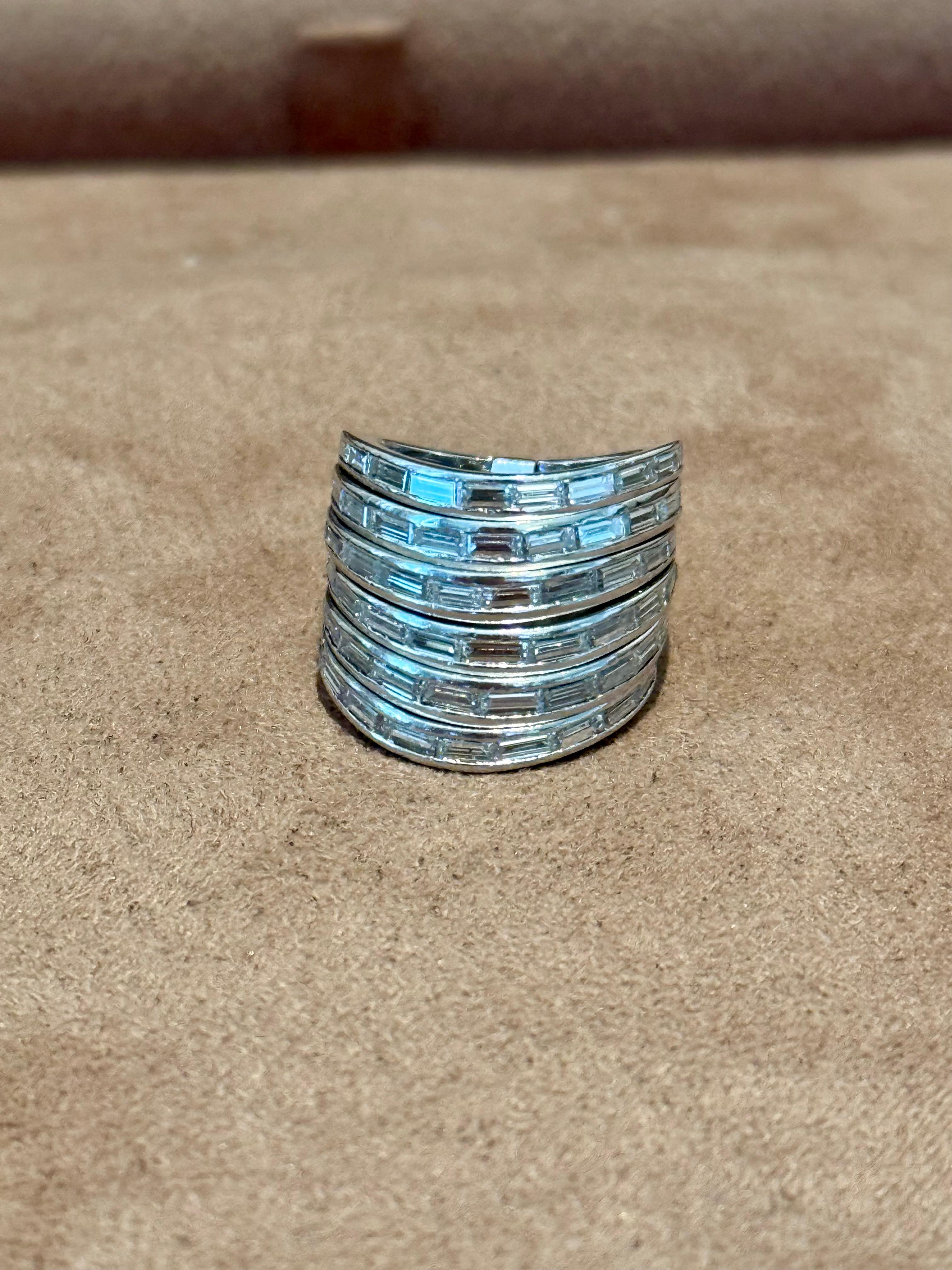 Anillo de oro blanco de 18 K Diamantes Baguette Paul Binder Zúrich en Bueno estado para la venta en Zurich, Zollstrasse